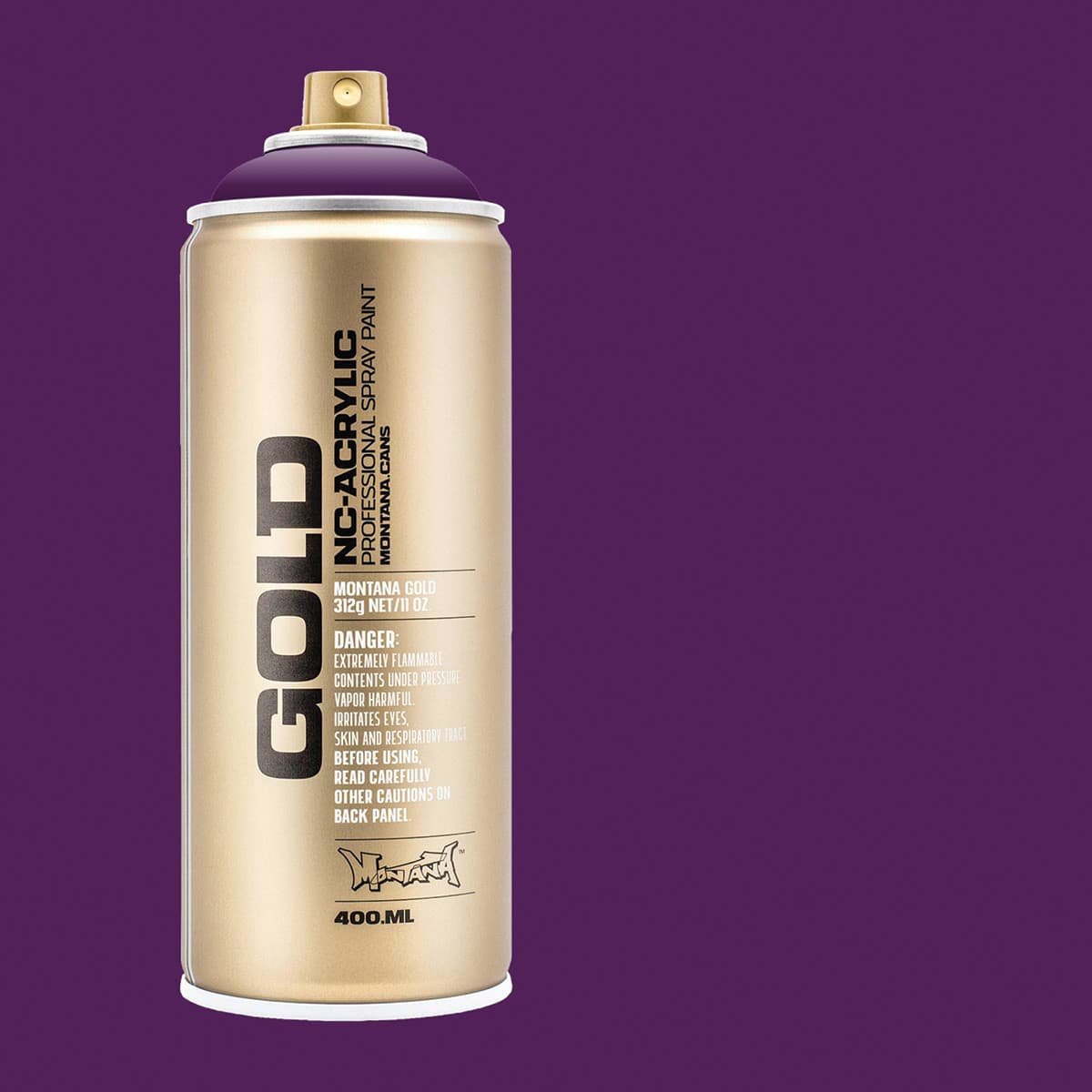 Montana Gold Acrylic Professional Spray Paint - Lakers, 400 ml (Spray can with color swatch)