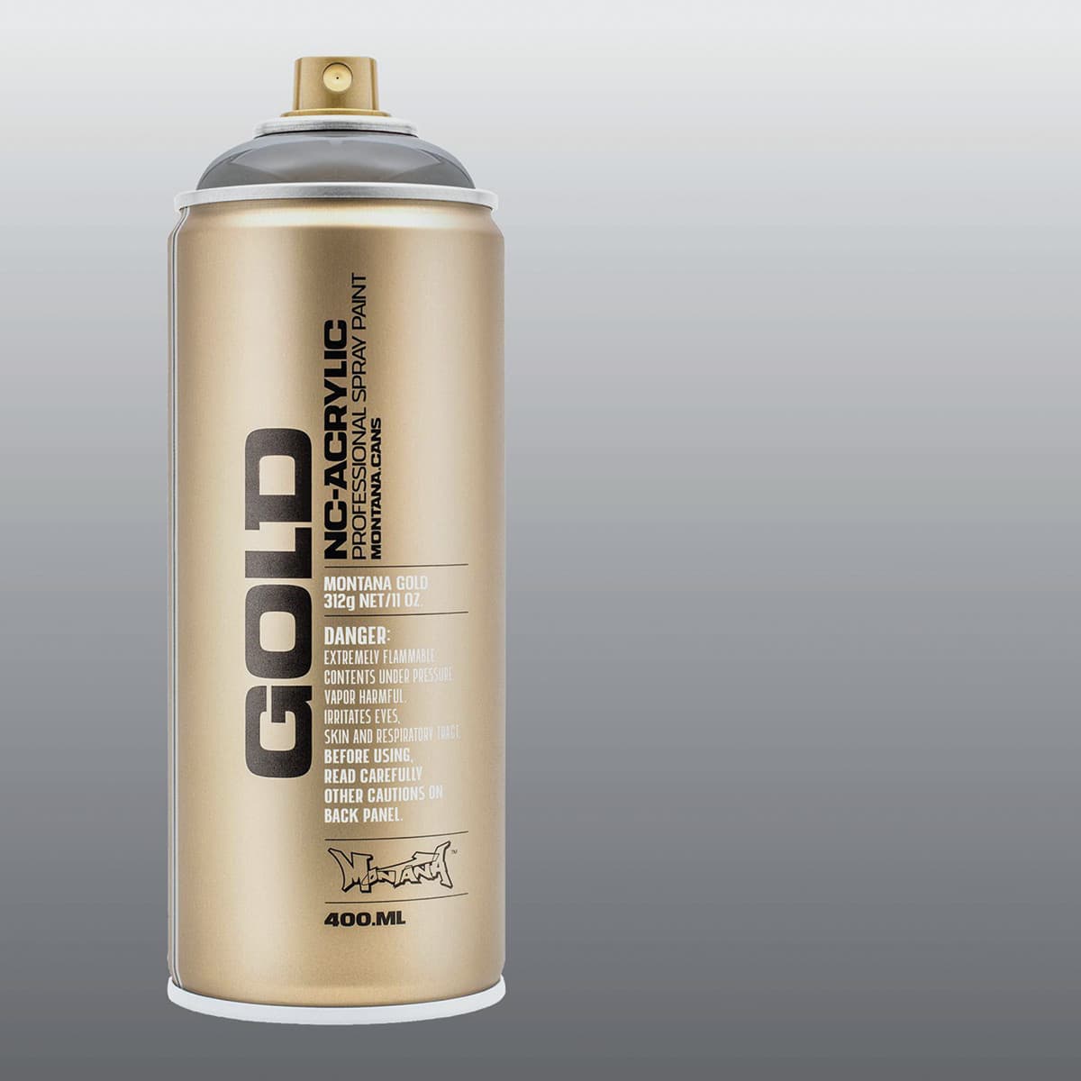 Montana Gold Acrylic Transparent Spray Paint - Transparent Mystic Black, 400 ml can with color swatch