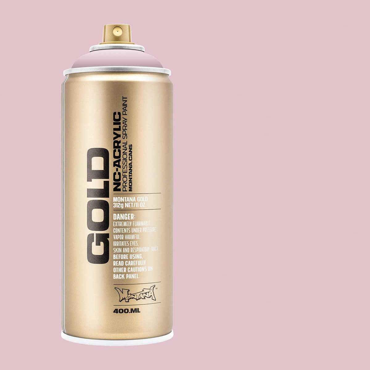 Montana Gold Acrylic Professional Spray Paint - Pale Pink, 400 ml (Spray can with color swatch)