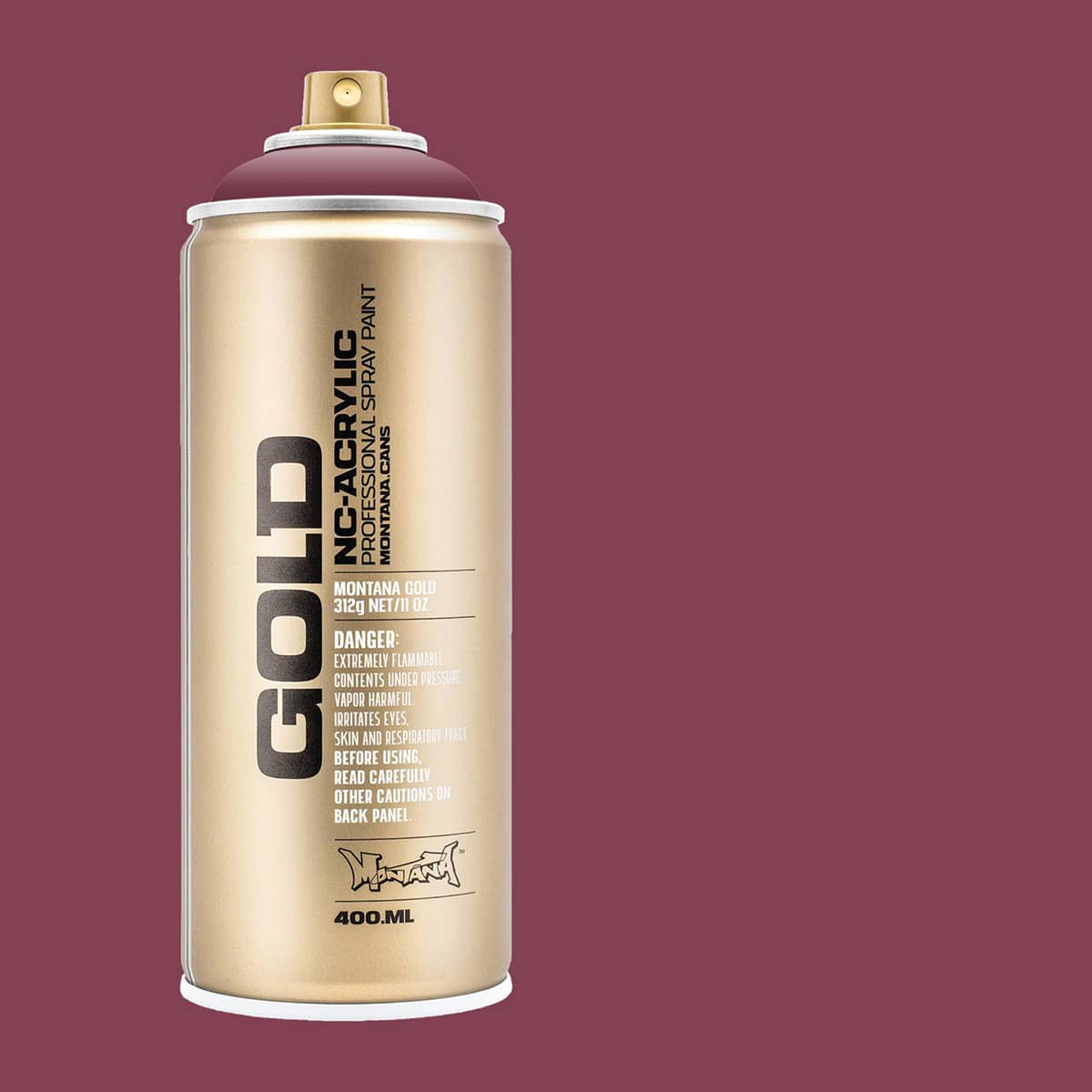 Montana Gold Acrylic Professional Spray Paint - Ancient Pink, 400 ml (Spray can with color swatch)