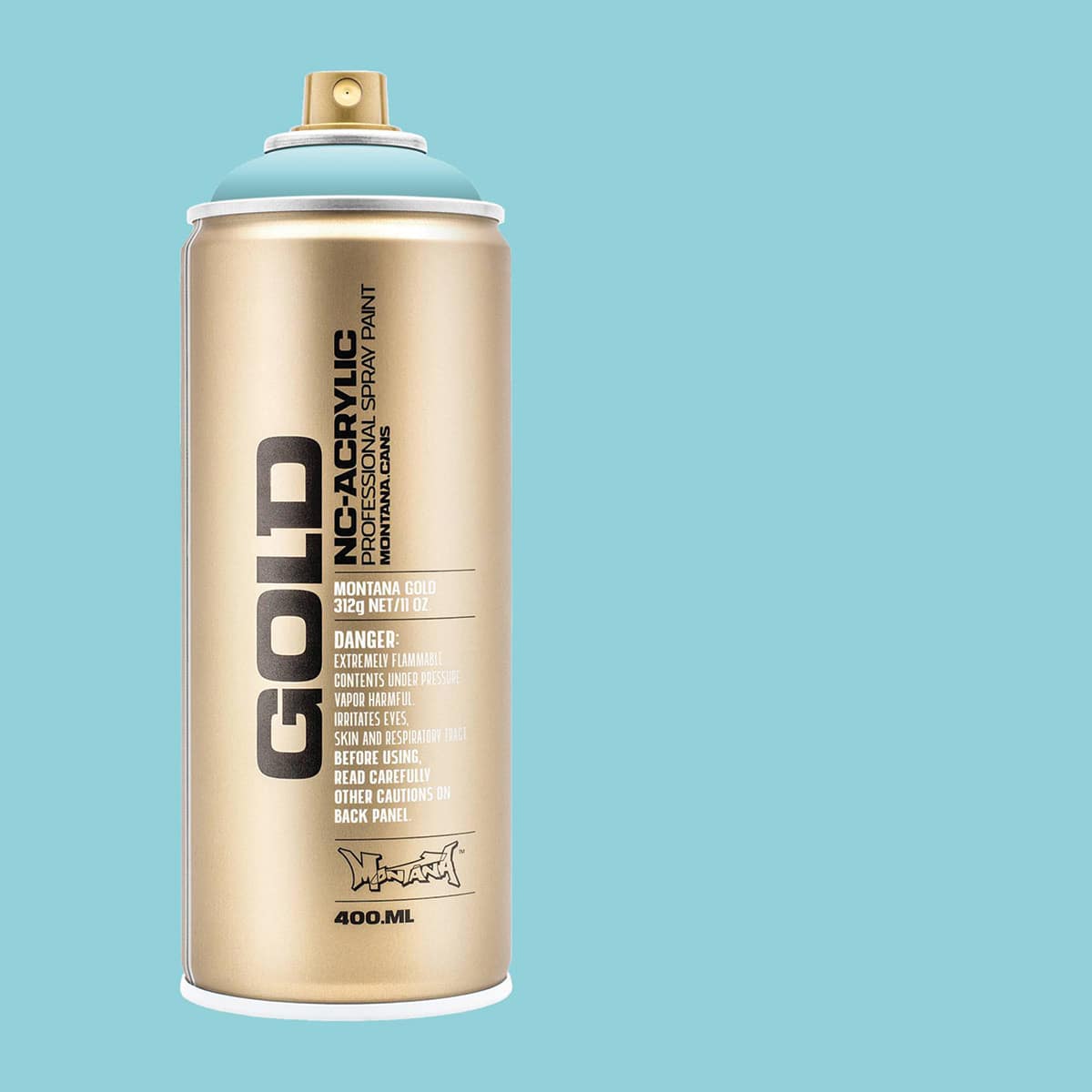 Montana Gold Acrylic Professional Spray Paint - Pool, 400 ml (Spray can with color swatch)