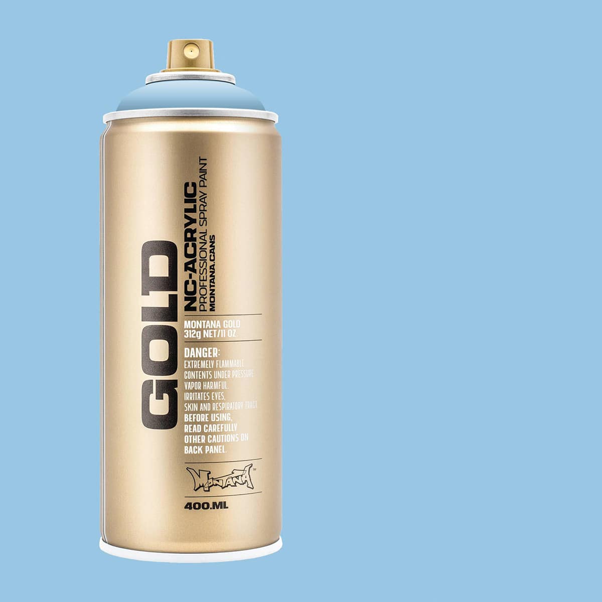 Montana Gold Acrylic Professional Spray Paint - Denim, 400 ml (Spray can with color swatch)
