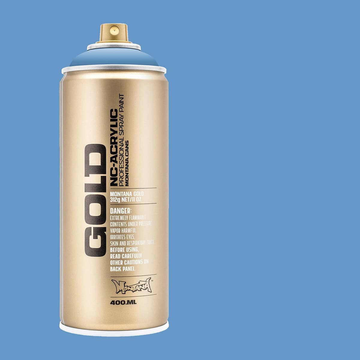 Montana Gold Acrylic Professional Spray Paint - Denim Stonewashed, 400 ml (Spray can with color swatch)