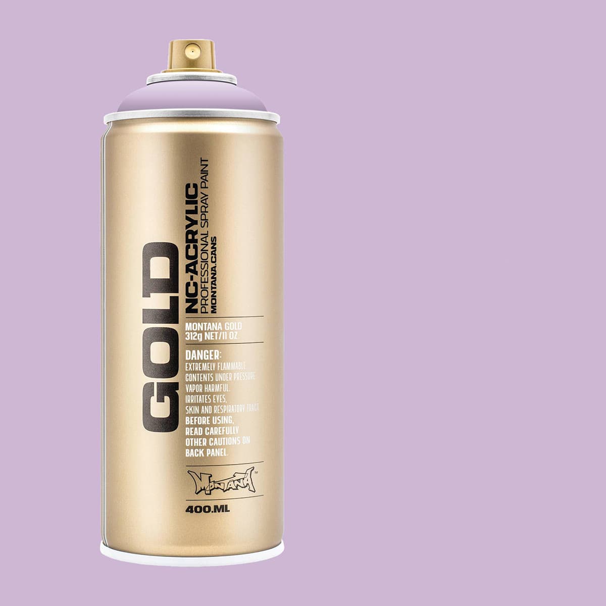 Montana Gold Acrylic Professional Spray Paint - Crocus, 400 ml (Spray can with color swatch)