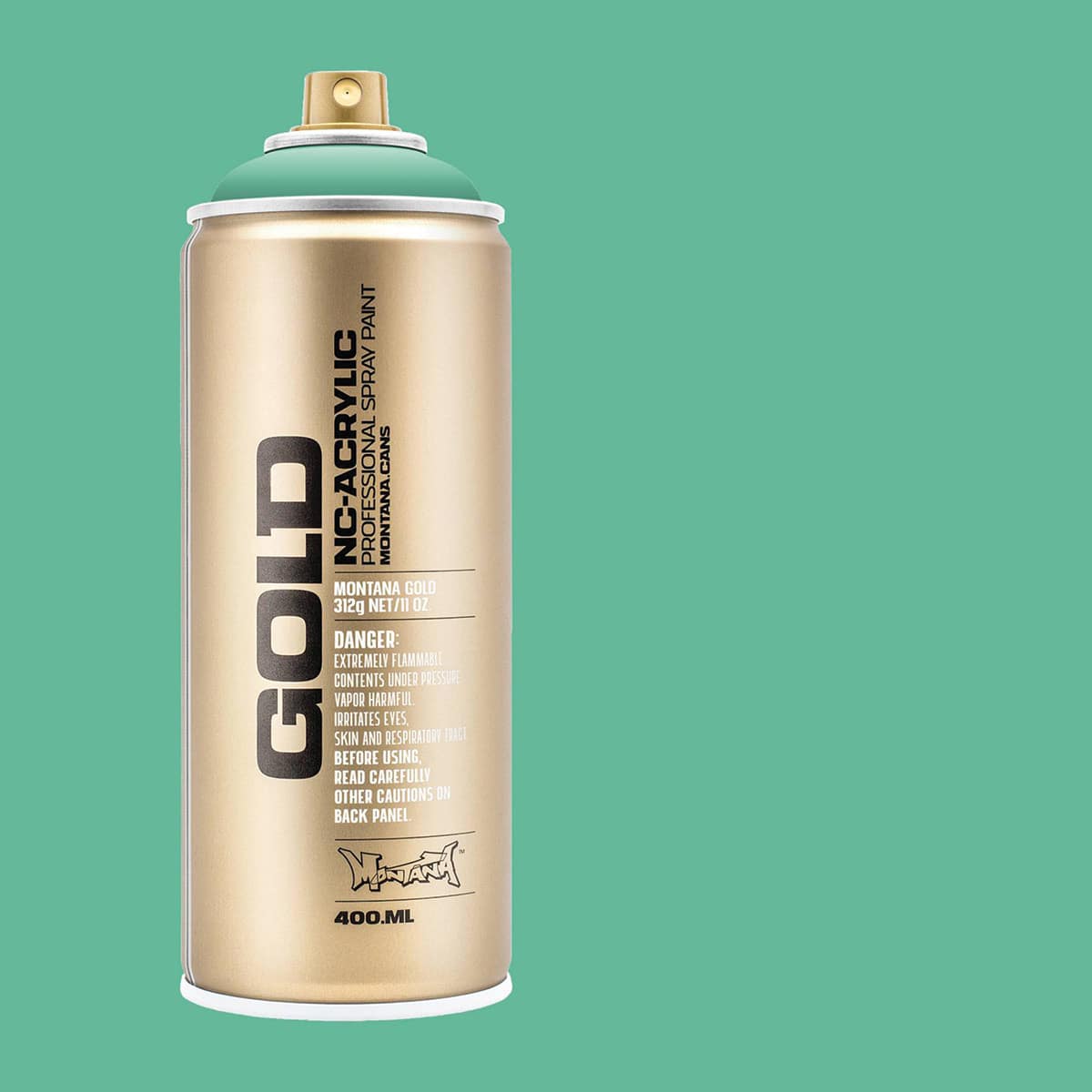 Montana Gold Acrylic Professional Spray Paint - Malachite, 400 ml (Spray can with color swach)