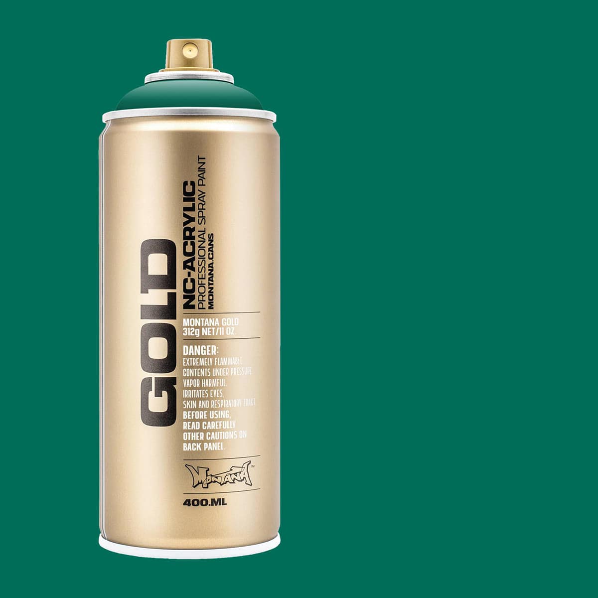 Montana Gold Acrylic Professional Spray Paint - Pine, 400 ml (Spray can with color swatch)