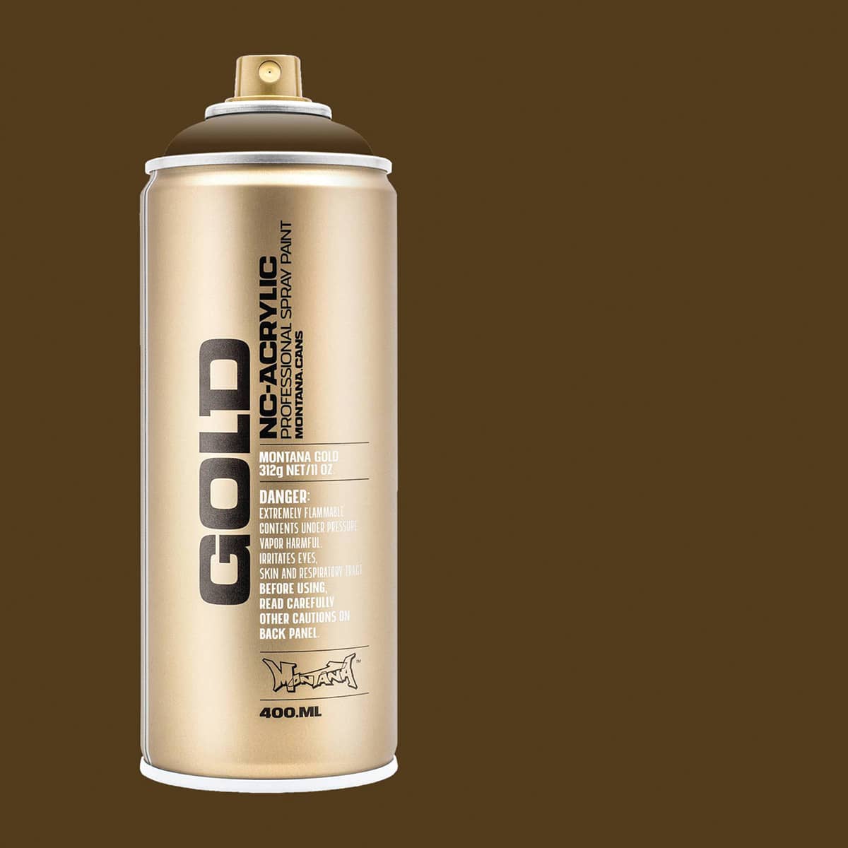 Montana Gold Acrylic Professional Spray Paint - Mushroom, 400 ml (Spray can with color swatch)