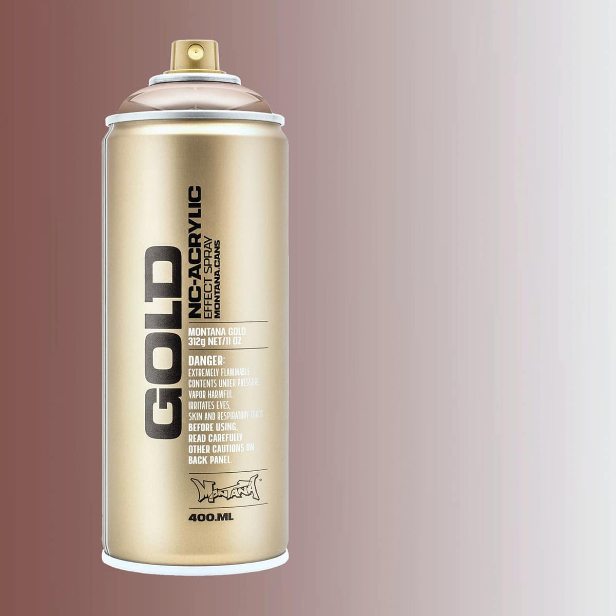Montana Gold Acrylic Chrome Effect Spray Paint - Copperchrome (Metallic), 400 ml (Spray can with color swatch)