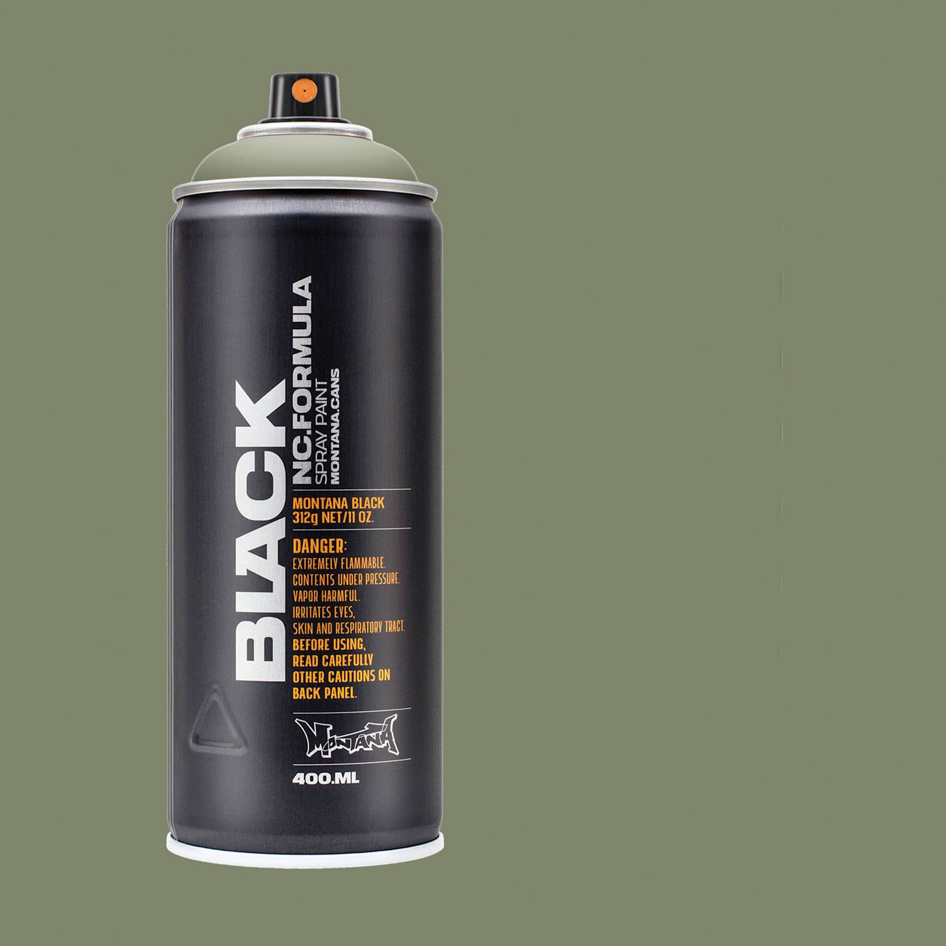 Montana Black Spray Paint - Murdock, 400 ml can with swatch