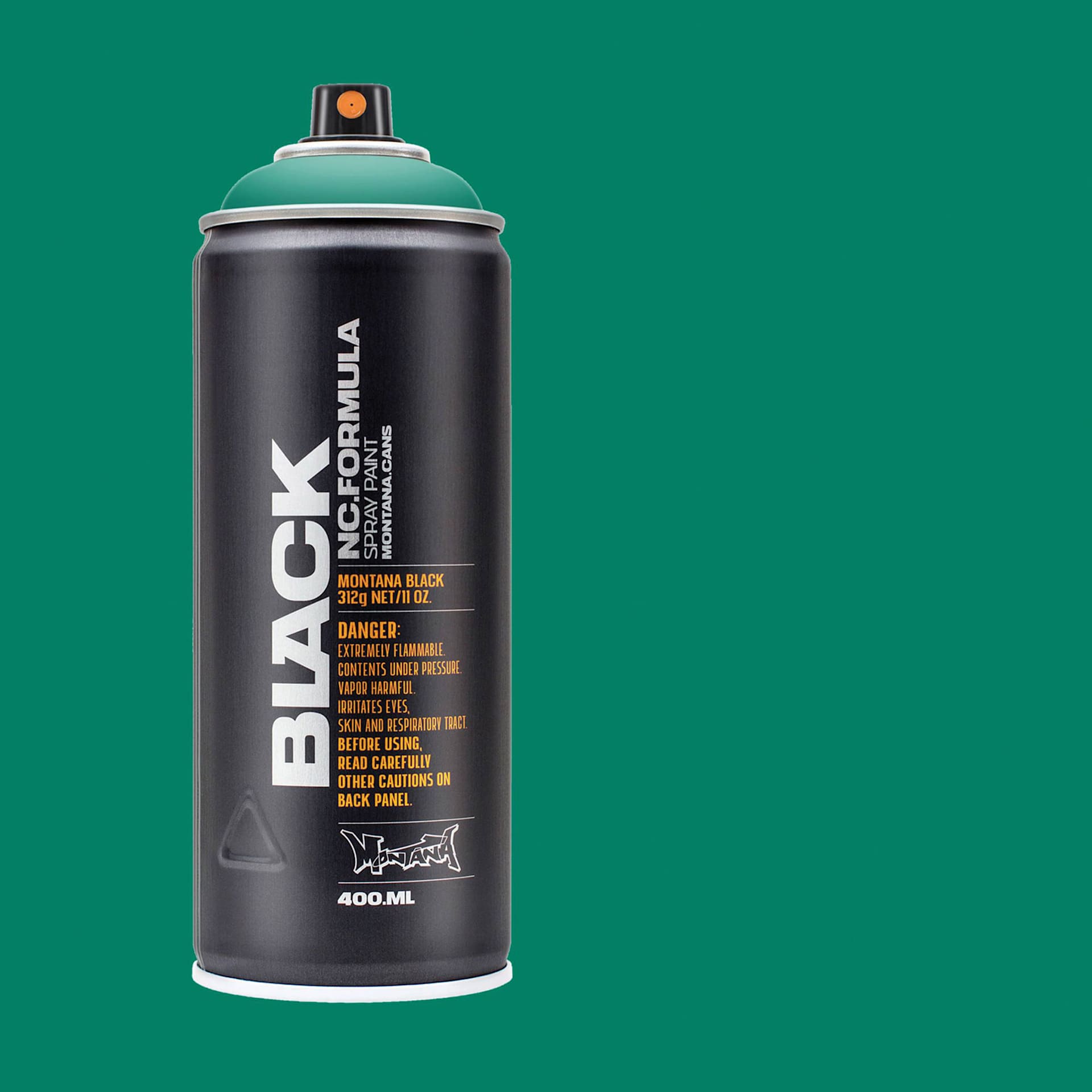 Montana Black Spray Paint - Atlantis, 400 ml can with swatch