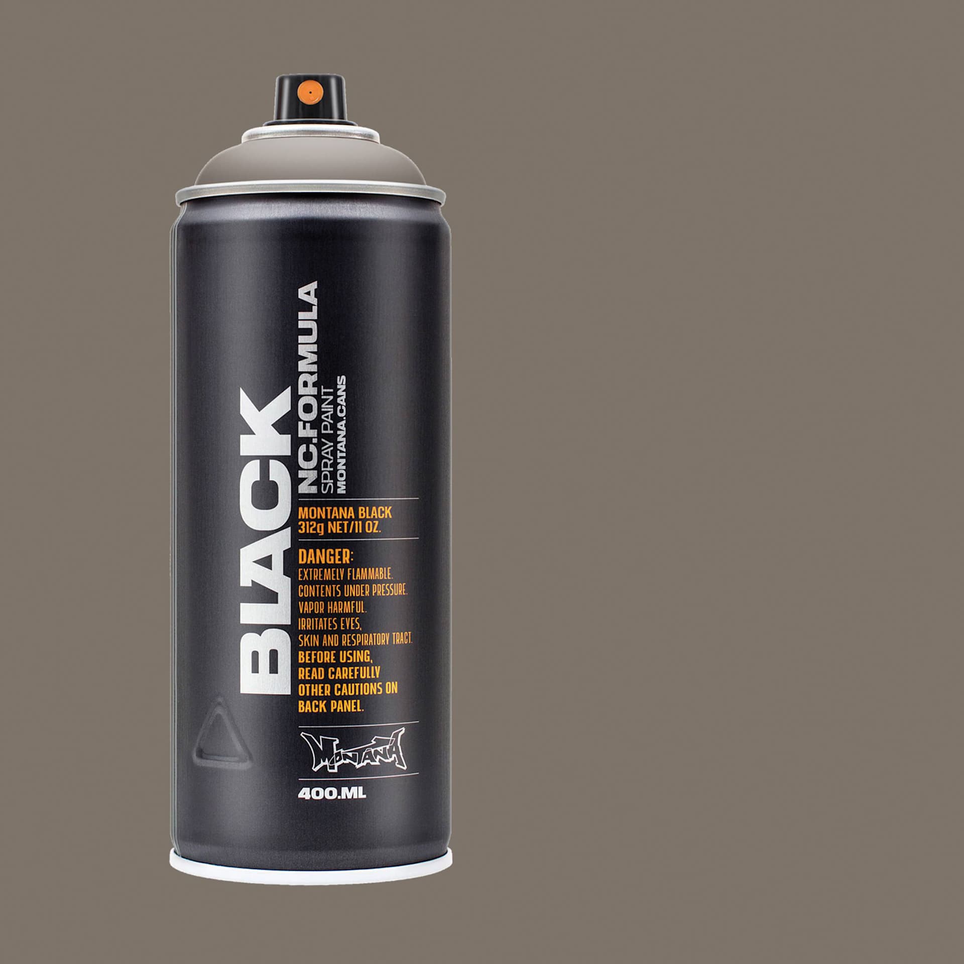 Montana Black Spray Paint - Lambrate, 400 ml can with swatch