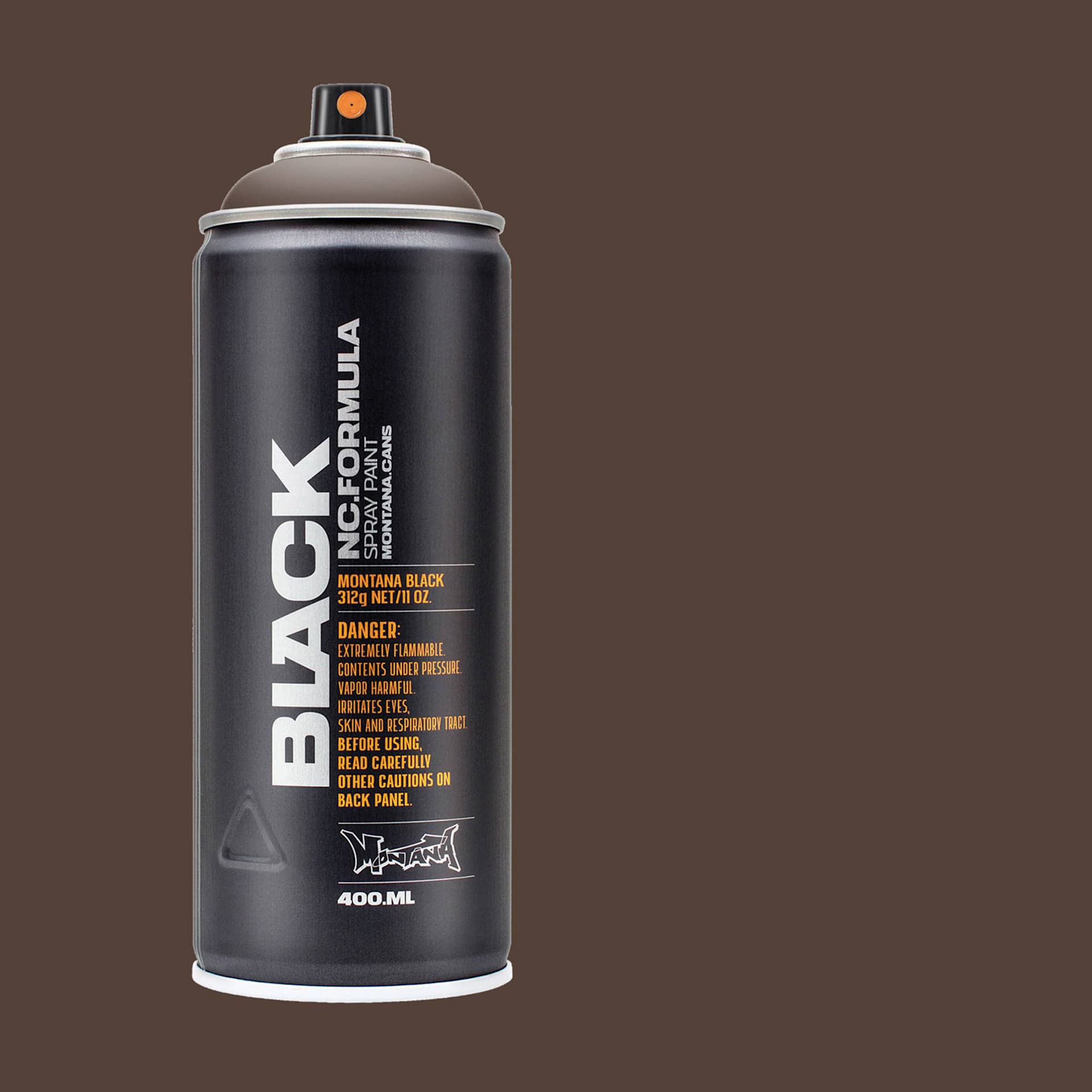 Montana Black Spray Paint - Industriilor, 400 ml can with swatch