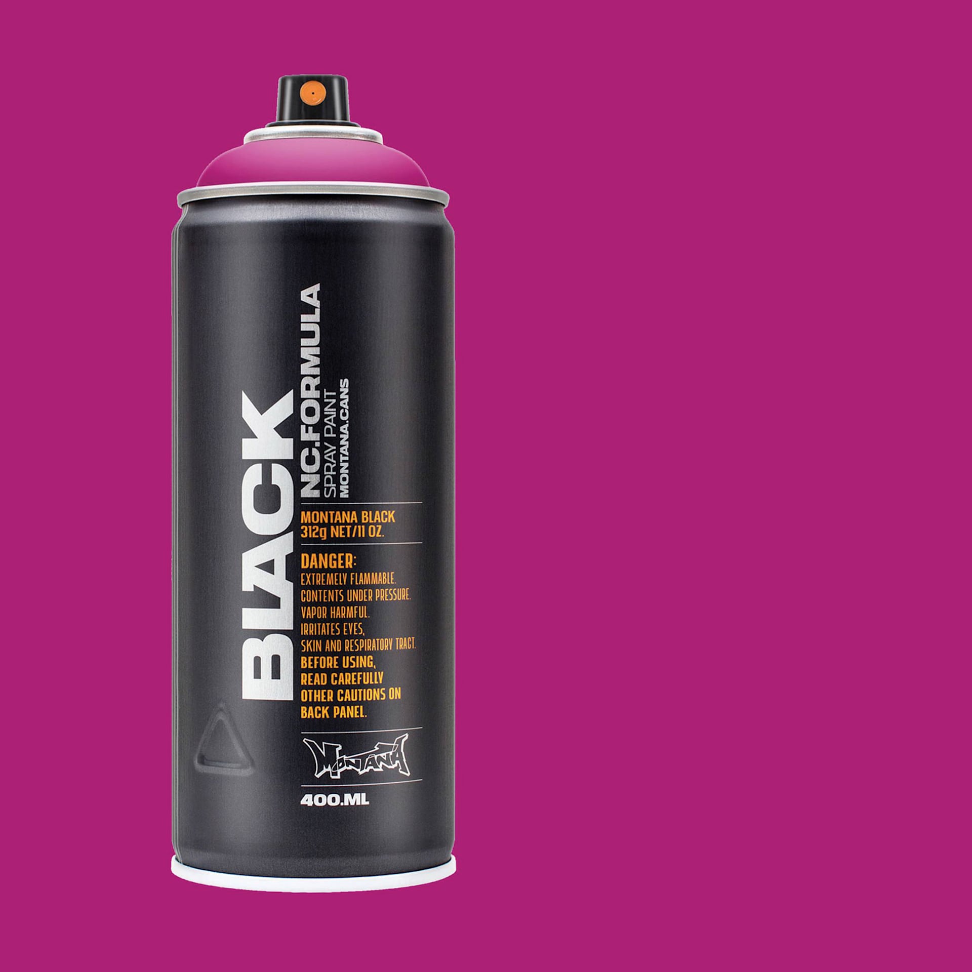 Montana Black Spray Paint - Good Times, 400 ml can with swatch