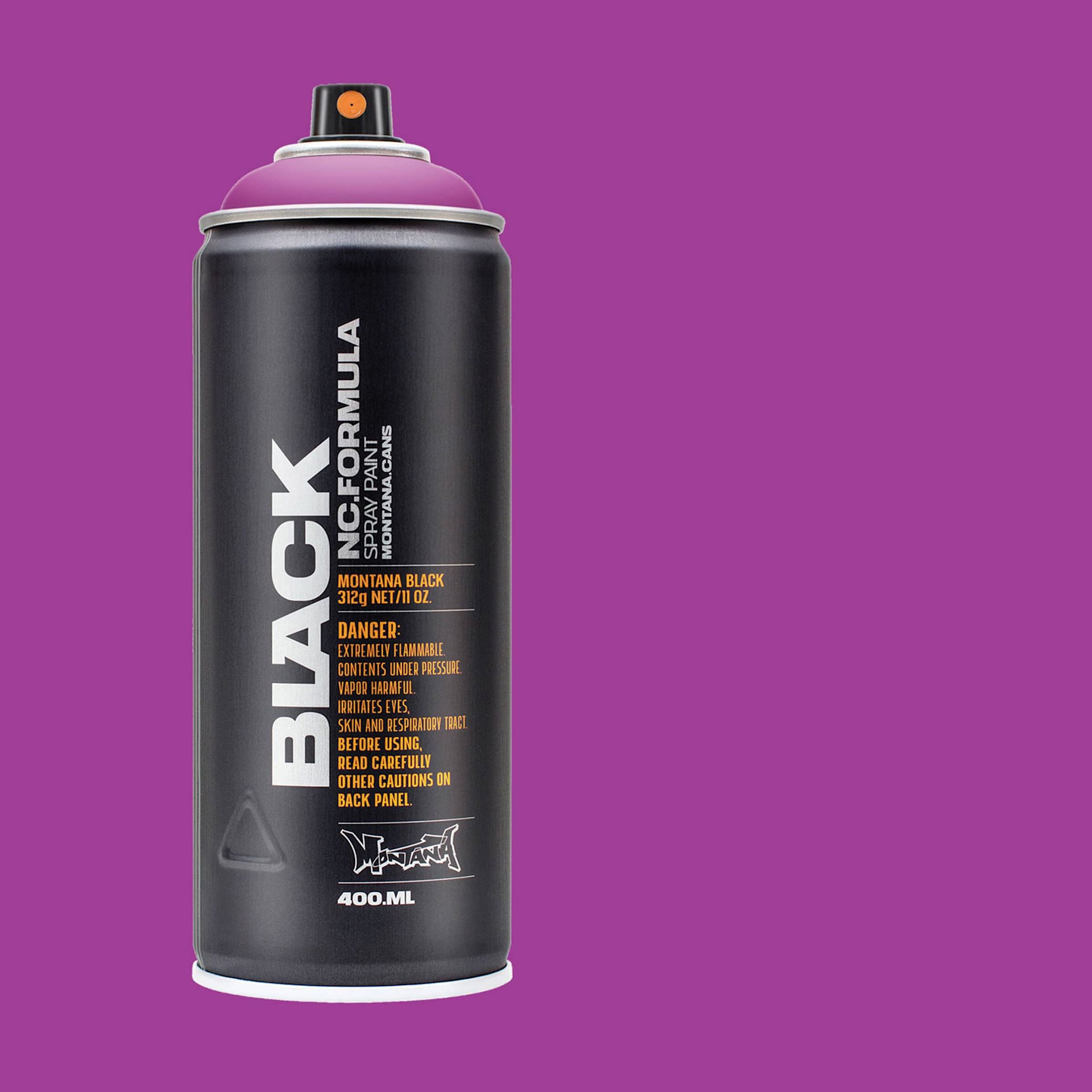 Montana Black Spray Paint - Illusion, 400 ml can with swatch