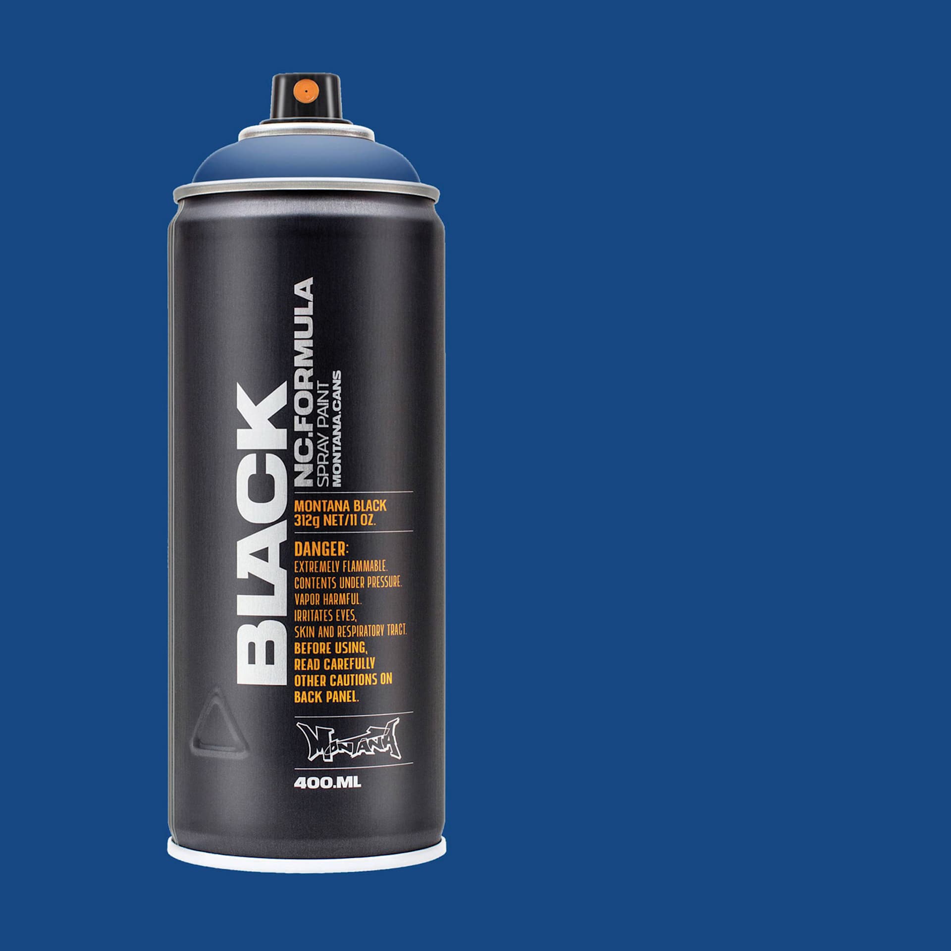 Montana Black Spray Paint - Sorrento Blue, 400 ml can with swatch