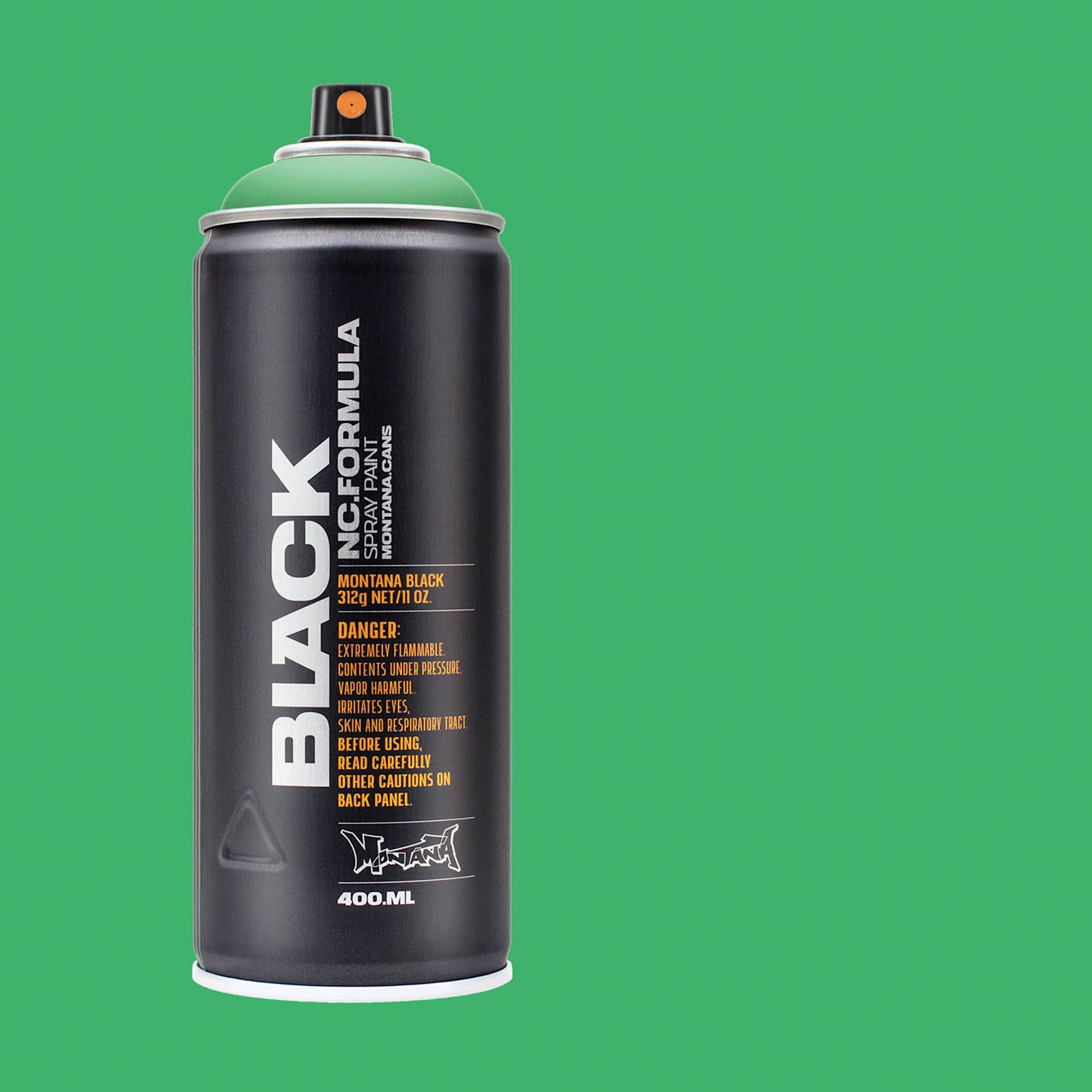 Montana Black Spray Paint - Mescaline, 400 ml can with swatch