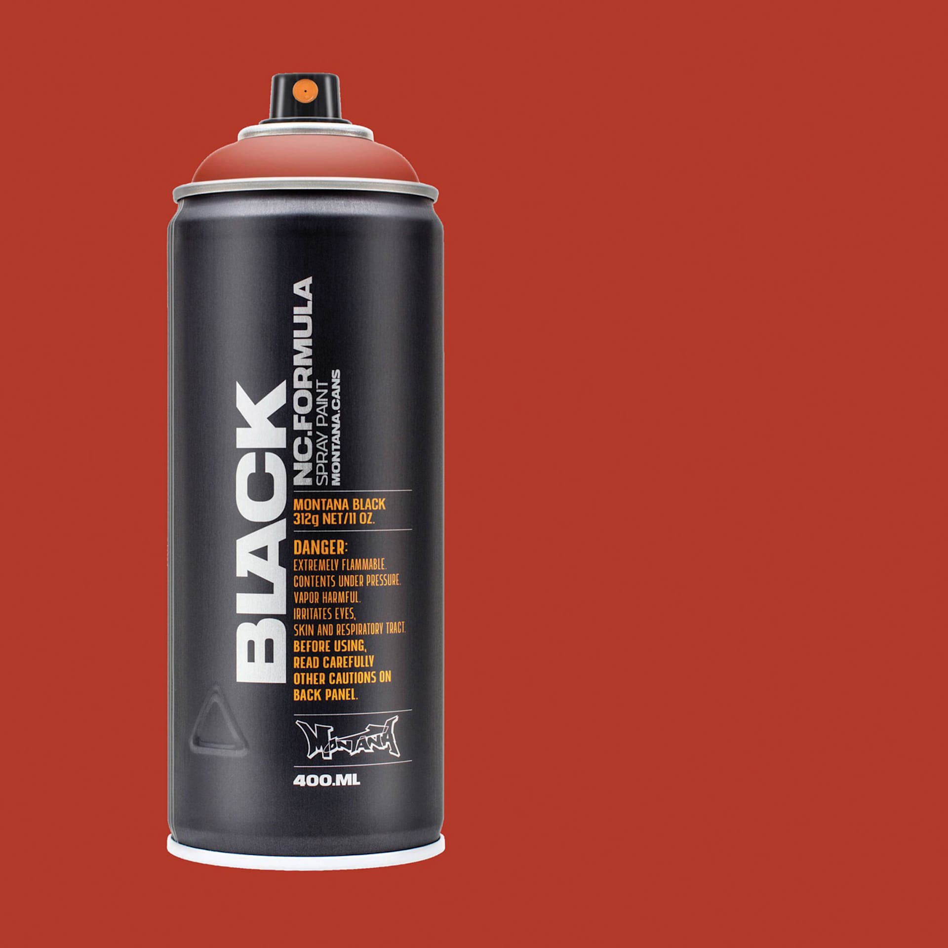 Montana Black Spray Paint - Falling, 400 ml can with swatch