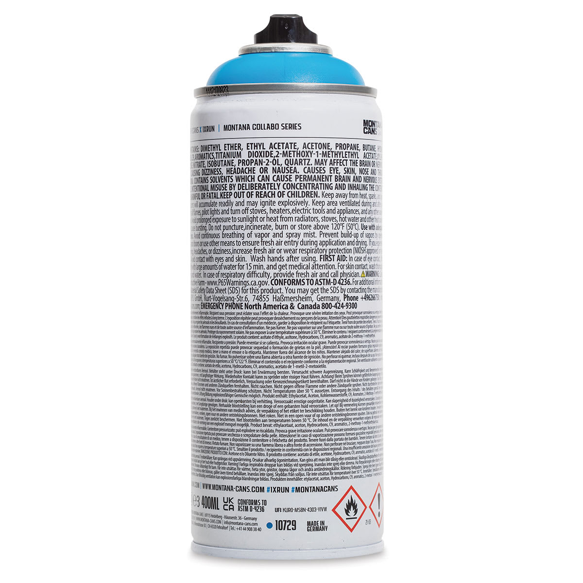 Montana 1XRUN Limited Edition Spray Paint - Blue Magic, 400 ml (Back)