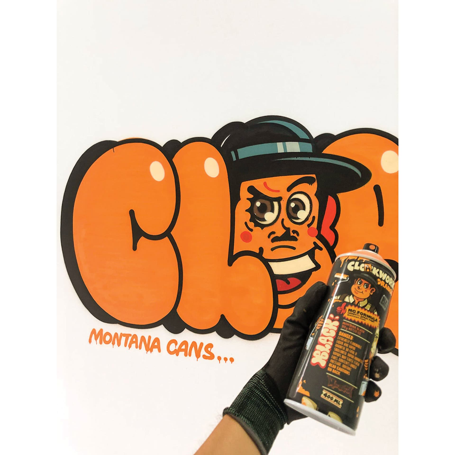 Montana Black Artist Series Spray Paint, Cloakwork (Cloakwork logo with can)