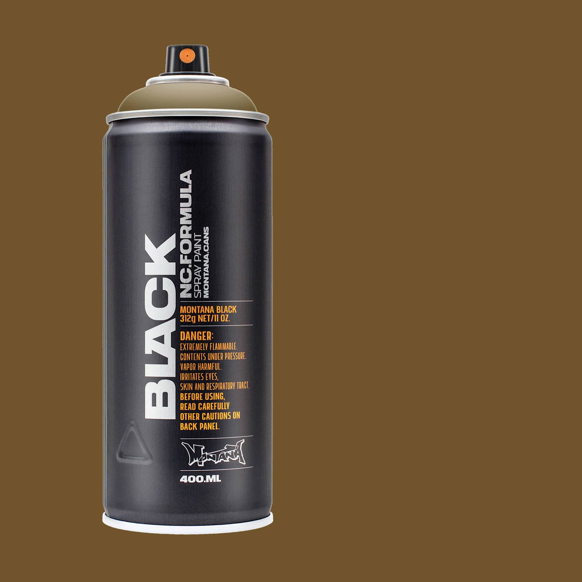 Montana Black Spray Paint - Bombay, 400 ml can with swatch