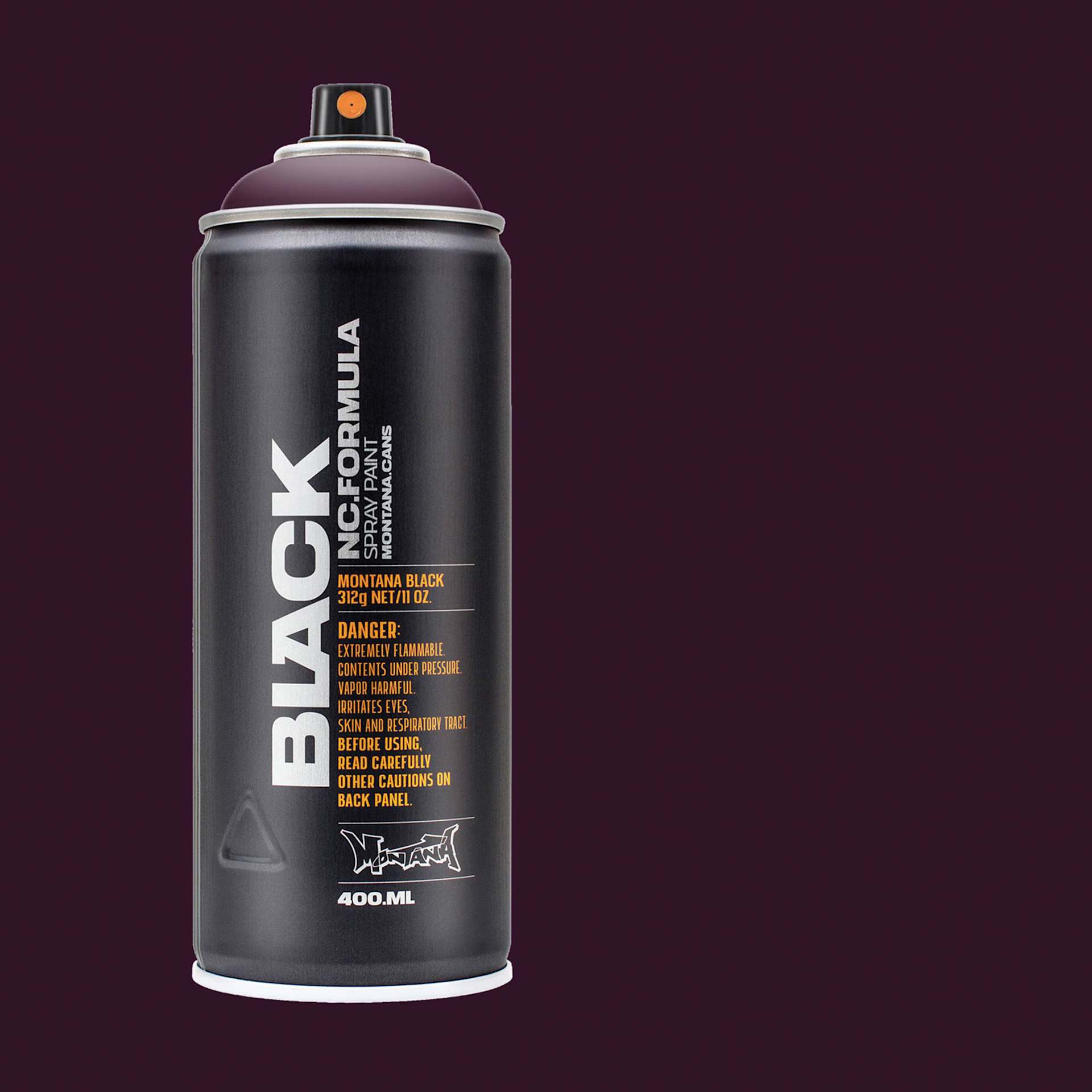Montana Black Spray Paint - Cherry, 400 ml can with swatch