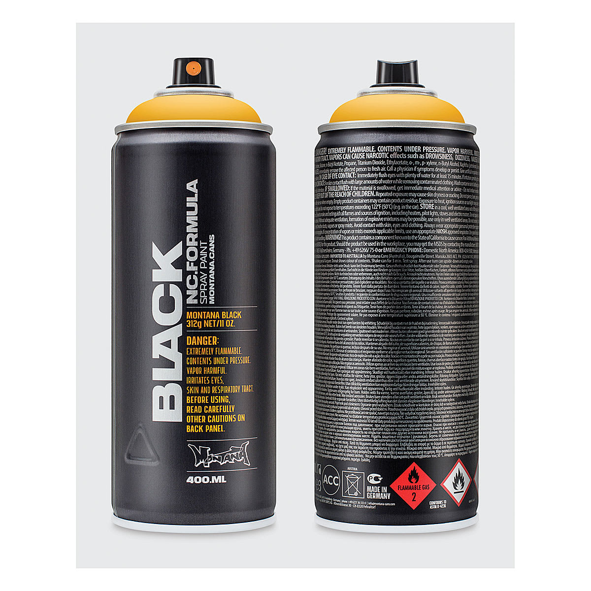 Montana Black Spray Paint - Melon Yellow, 400 ml can