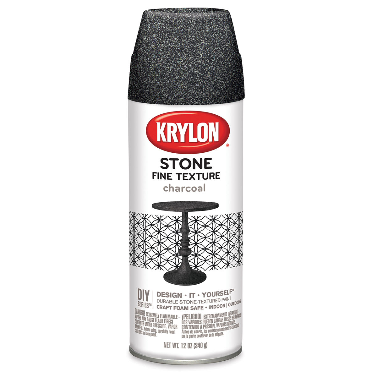 Krylon Natural Stone Spray Paint - Front of can of Charcoal paint