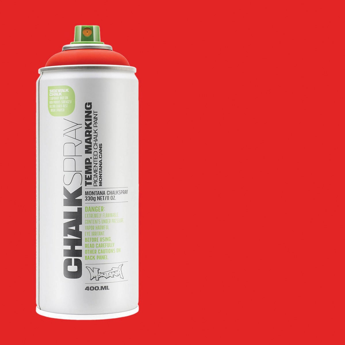 Montana Chalk Spray Paint - 400 ml, Red (Spray can with swatch)