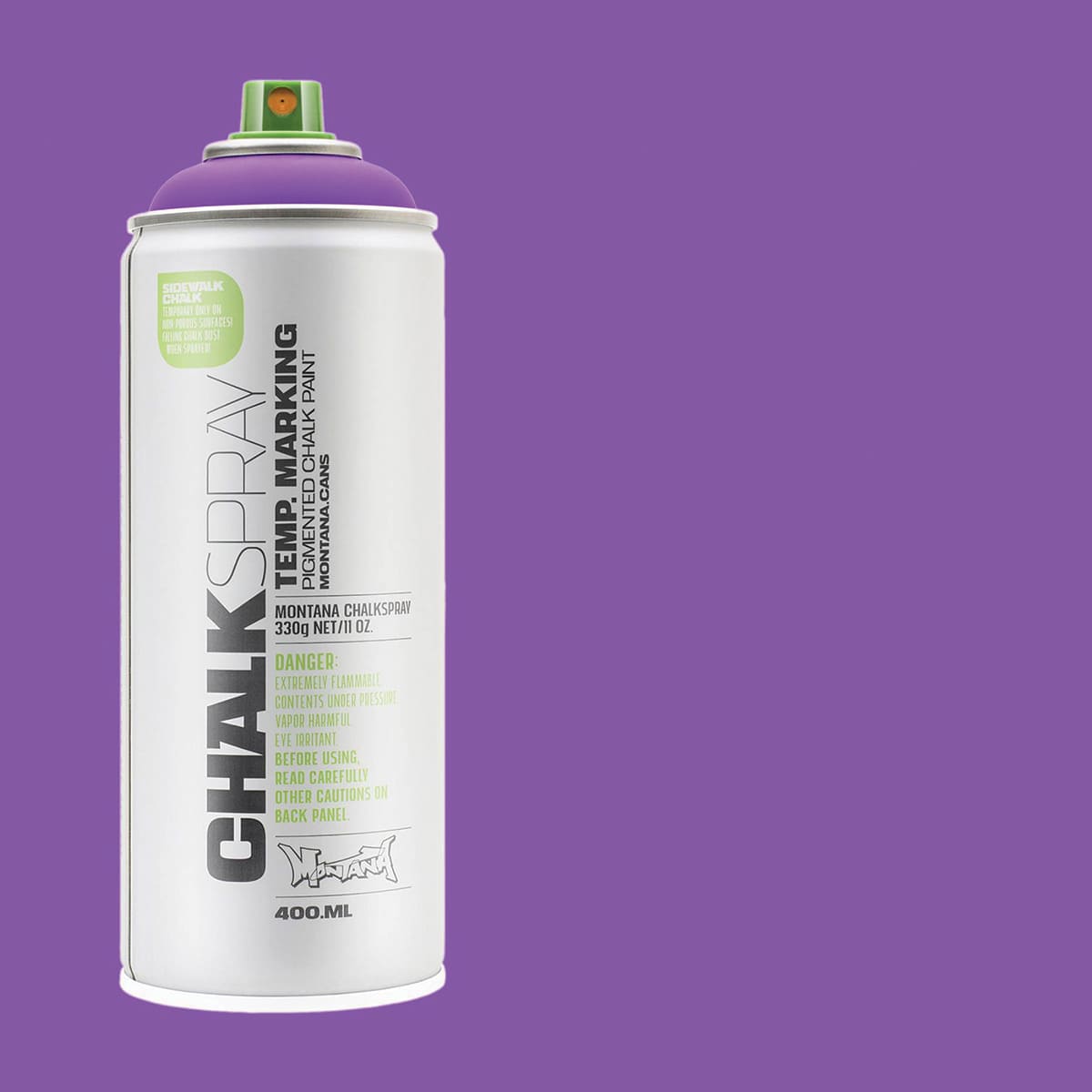 Montana Chalk Spray Paint - 400 ml, Violet (Spray can with swatch)
