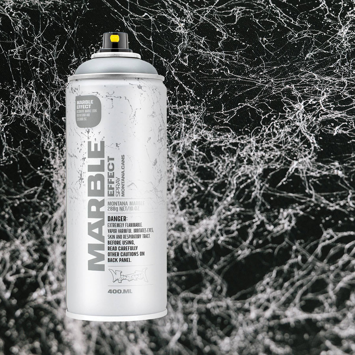 Montana Marble Effect Spray - Silver, 11 oz and swatch