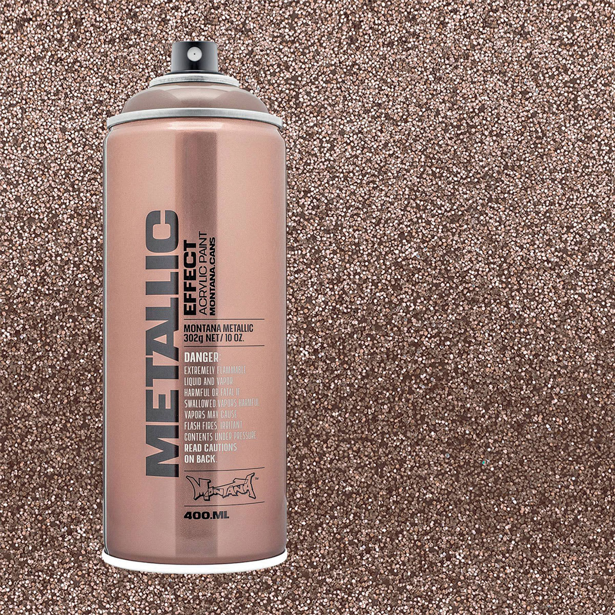 Montana Metallic Effect Spray Paint - Champagne and swatch