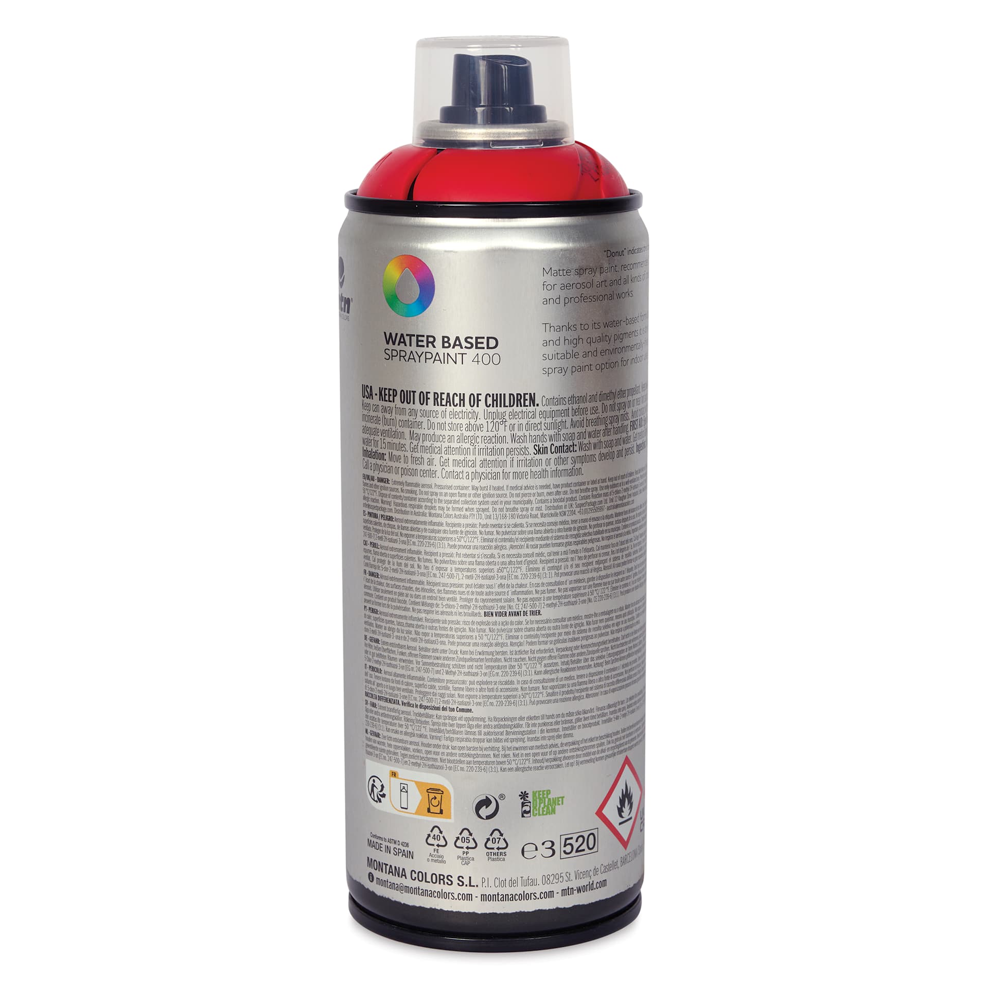 MTN Water Based Spray Paint - Light Red, 400 ml Can back
