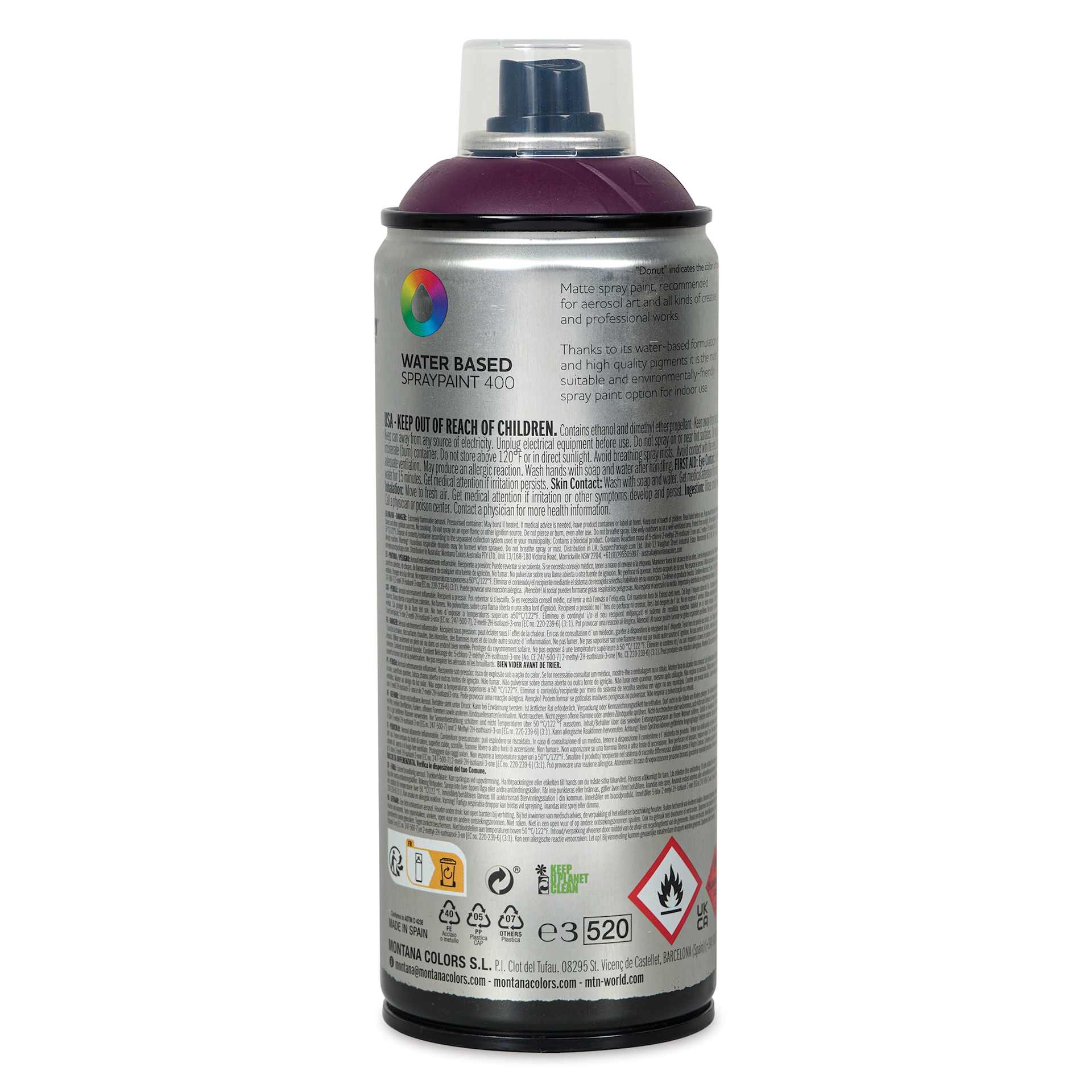 MTN Water Based Spray Paint - Taurus Red, 400 ml Can back