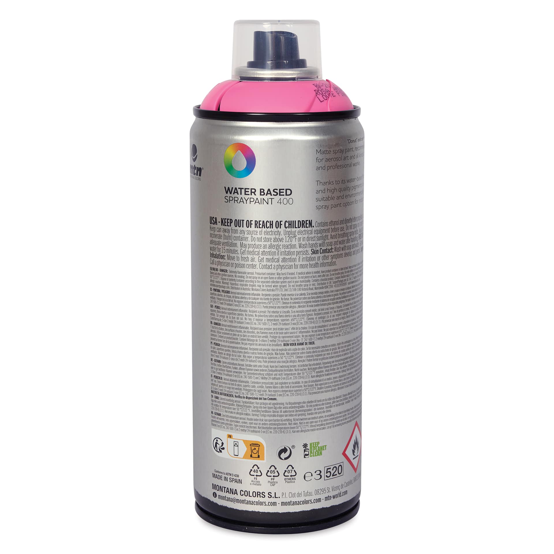 MTN Water Based Spray Paint - Love Pink, 400 ml Can back