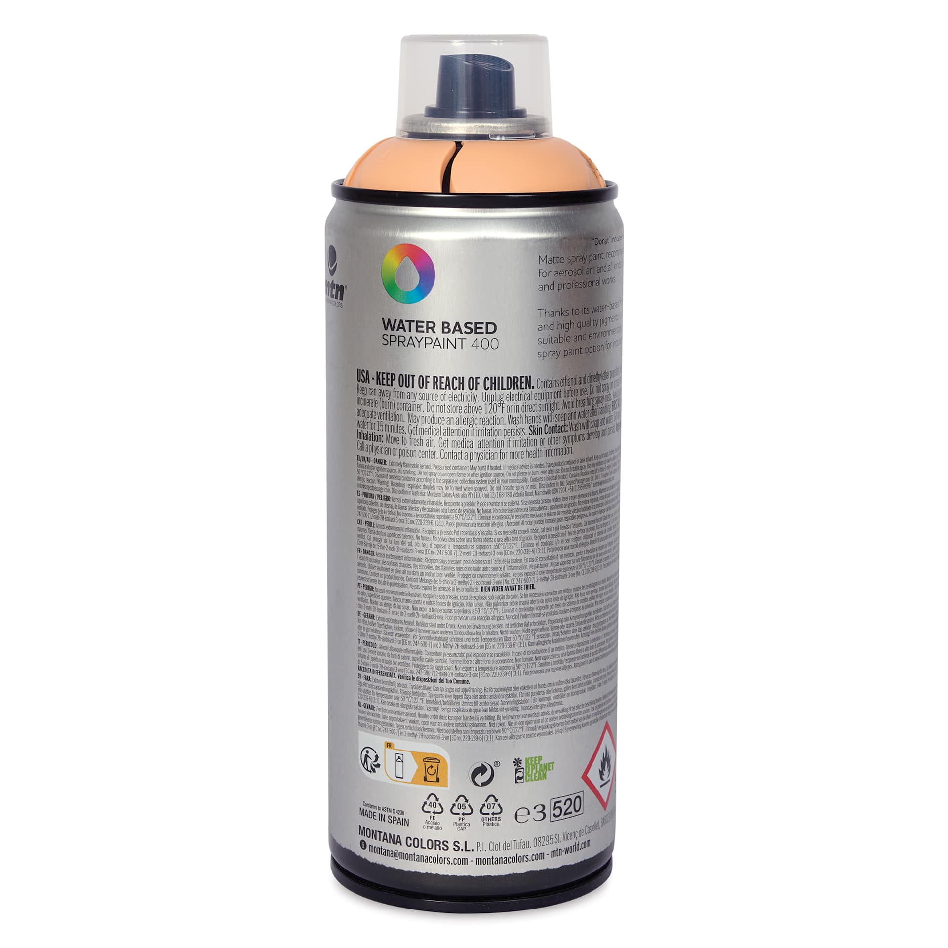 MTN Water Based Spray Paint - Dalai Orange, 400 ml Can back
