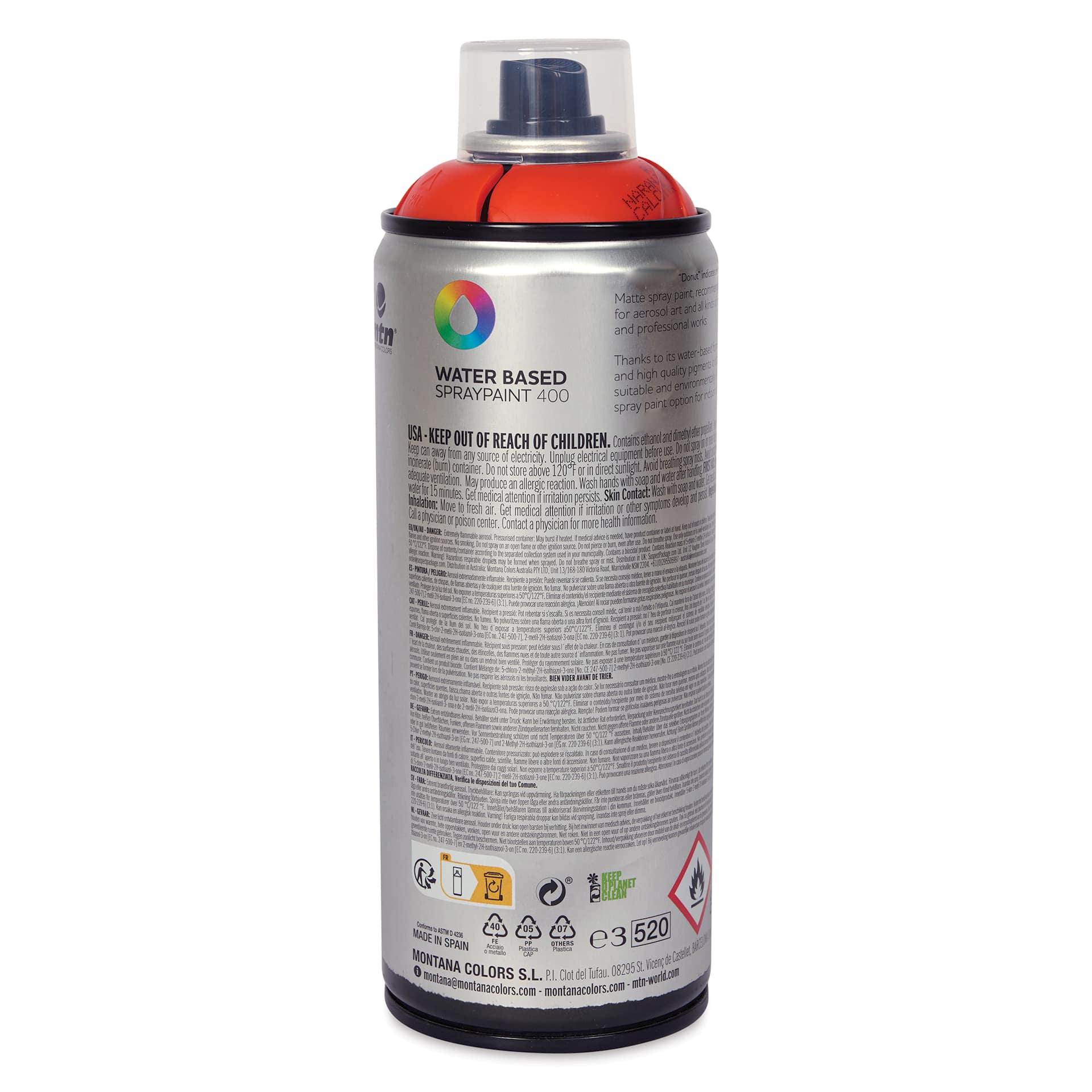 MTN Water Based Spray Paint - Calcutta Orange, 400 ml Can back
