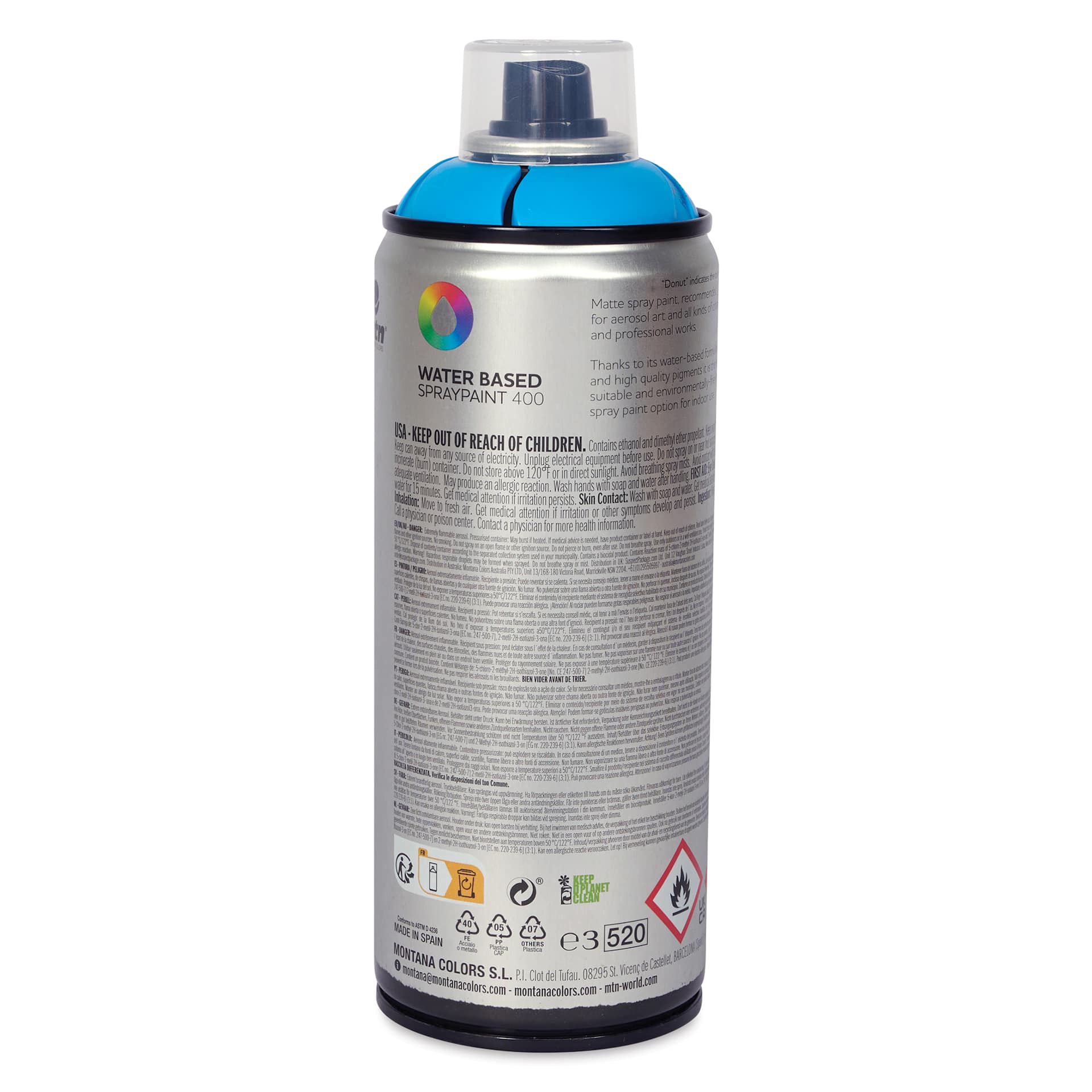 MTN Water Based Spray Paint - Avatar Blue, 400 ml Can back
