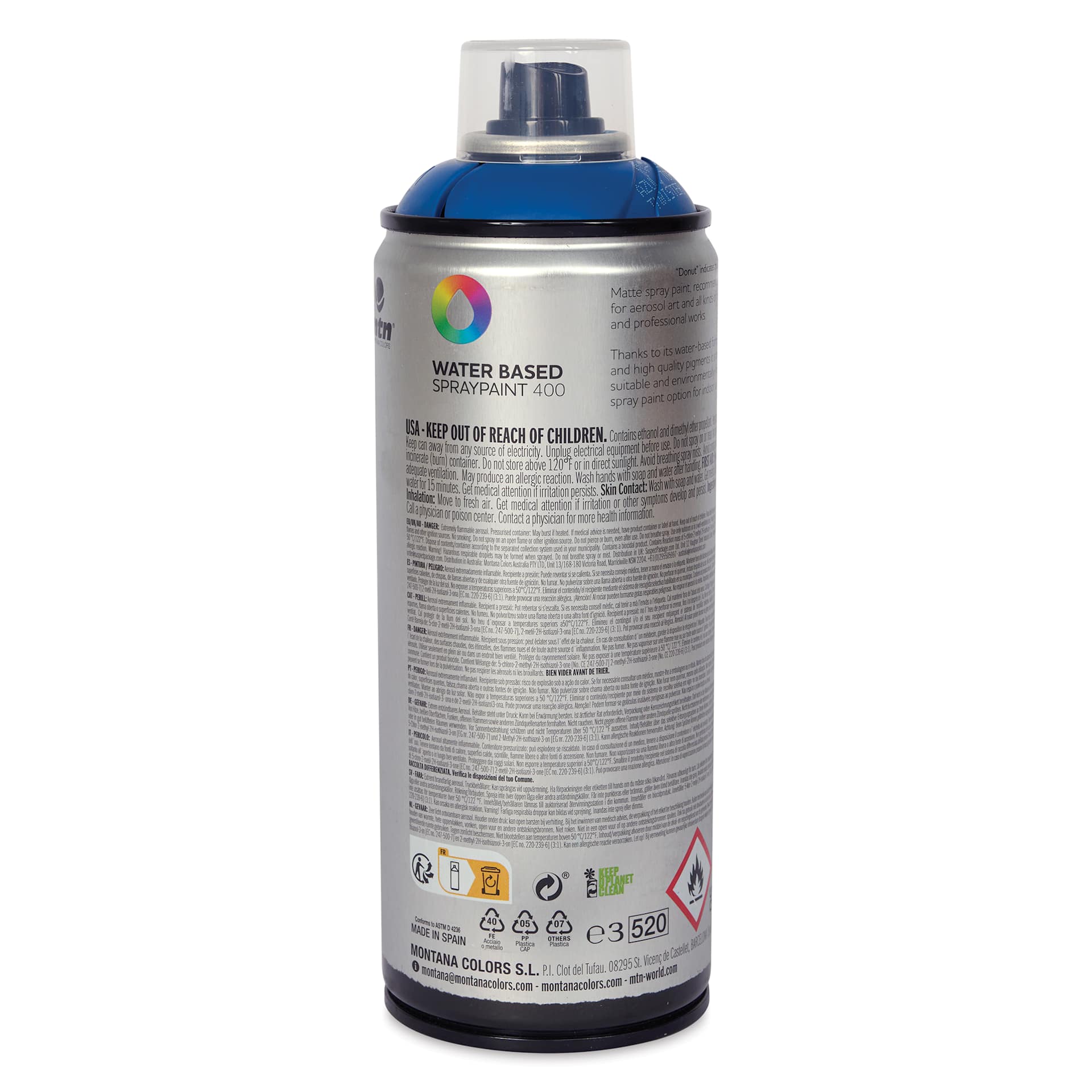 MTN Water Based Spray Paint - Twister Blue, 400 ml Can back