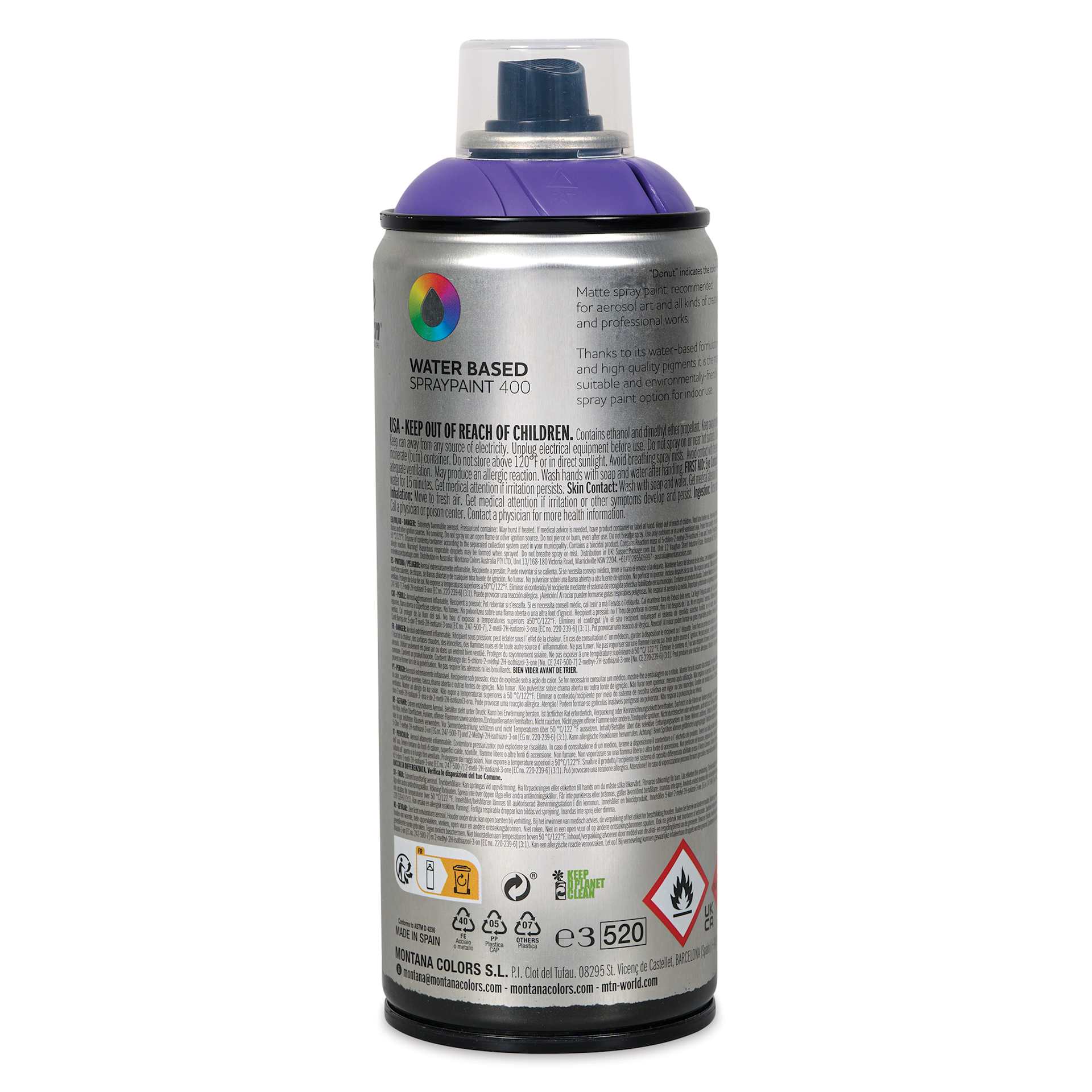MTN Water Based Spray Paint - Venus Violet, 400 ml Can back
