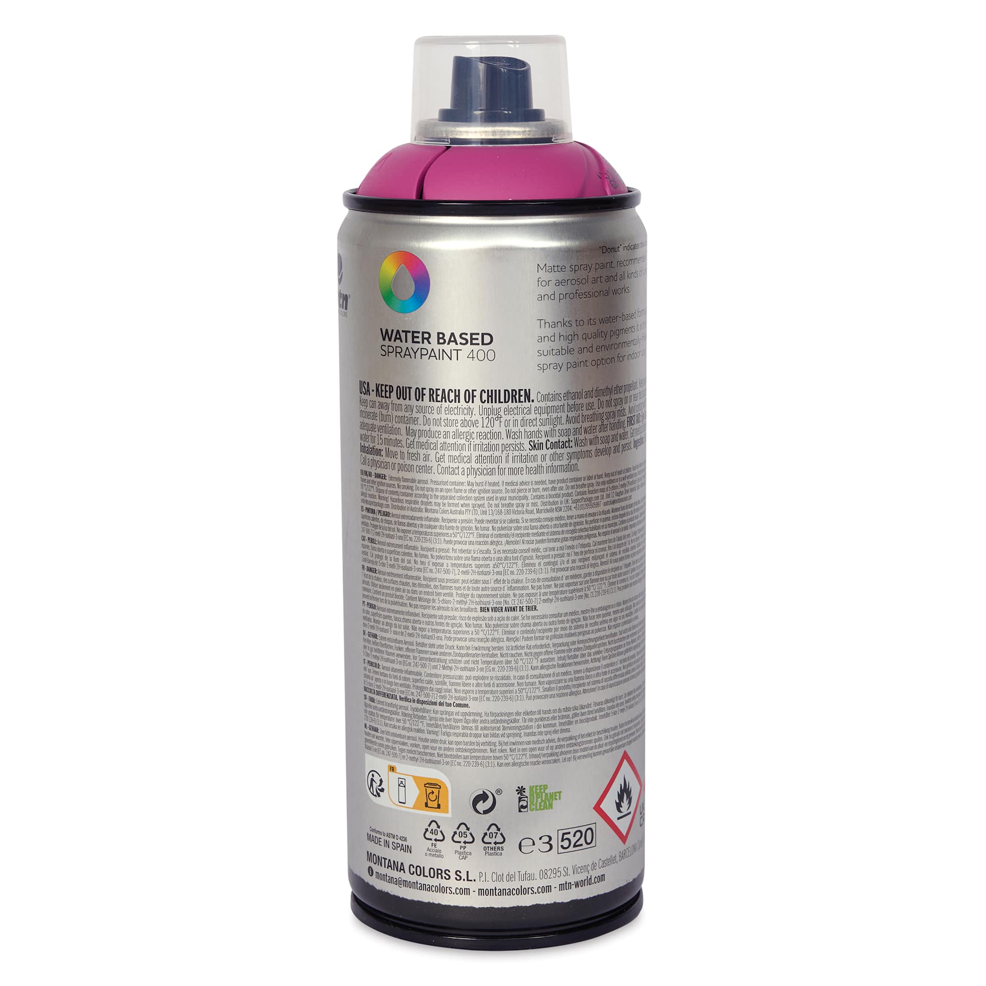 MTN Water Based Spray Paint - Geisha Violet, 400 ml Can back