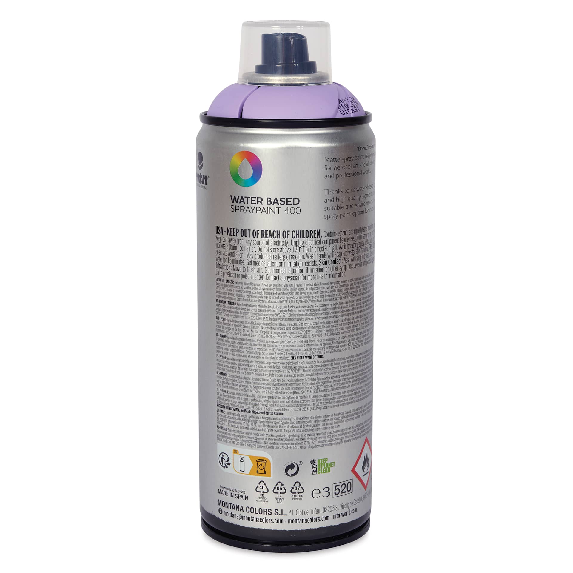 MTN Water Based Spray Paint - Violet, 400 ml Can back