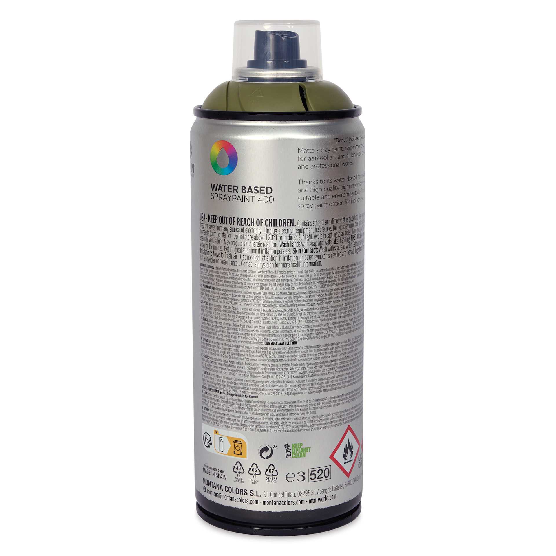 MTN Water Based Spray Paint - Comarca Green, 400 ml Can back