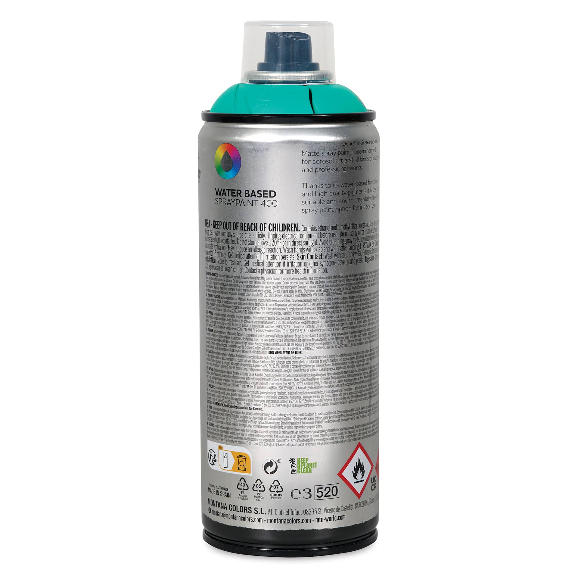 MTN Water Based Spray Paint - UFO Green, 400 ml Can back
