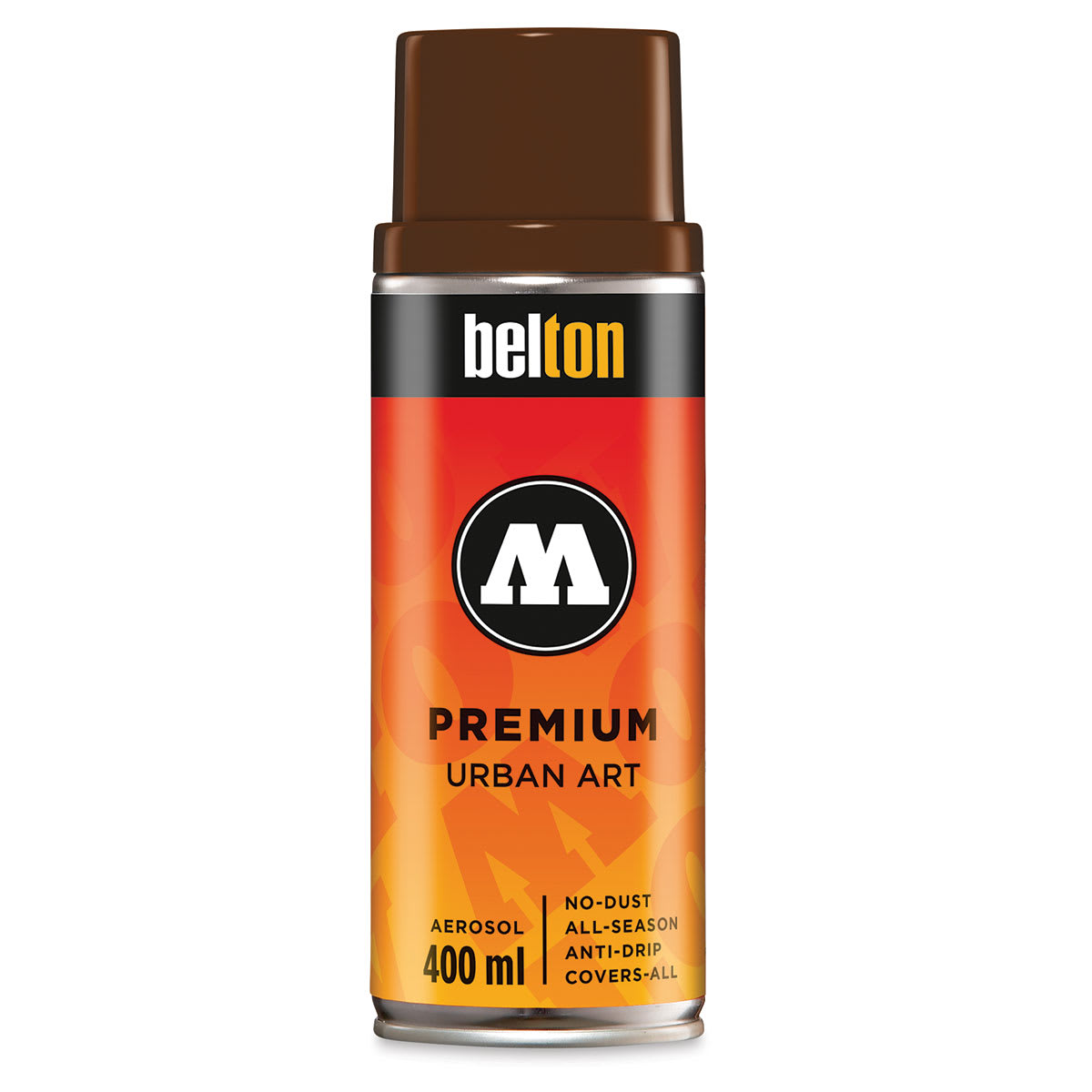 Molotow Belton Premium Spray Paint - Front of Chocolate Brown color 400 ml can