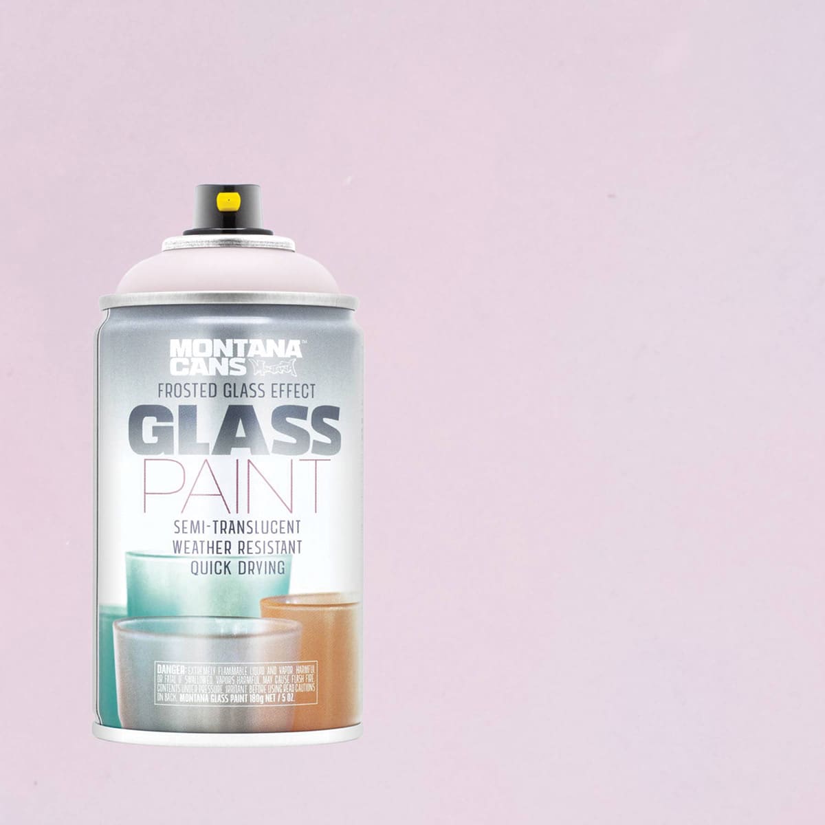 Montana Glass Spray Paint - Almond (Spray can with swatch)