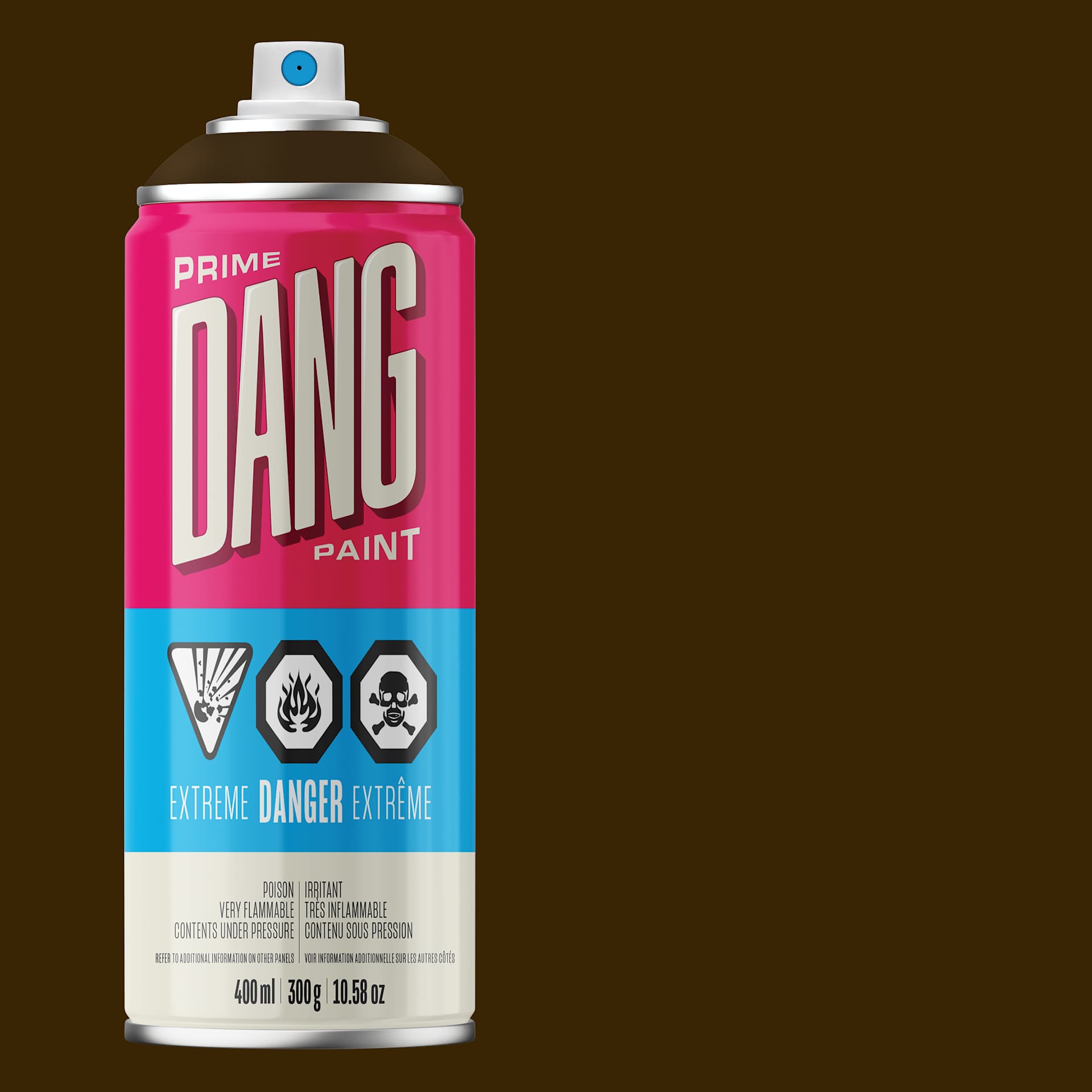 Dang Prime Spray Paint - Black Red, 400 ml can and swatch
