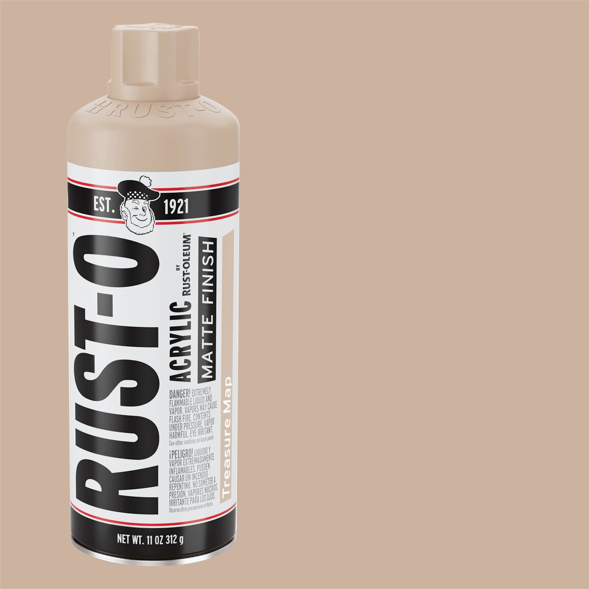 Rust-Oleum Rust-O Artist Acrylic Spray Paint - Treasure Map, 11 oz Can and Swatch