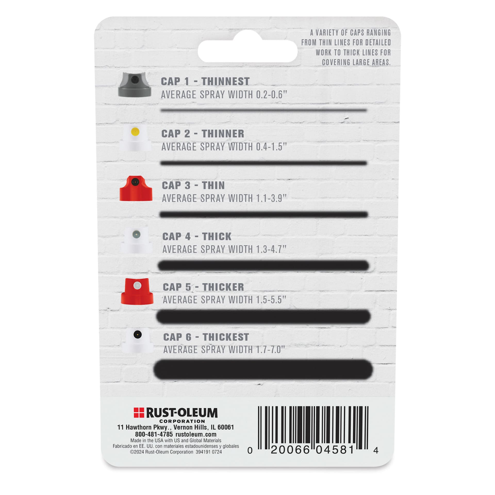 Rust-Oleum Rust-O Artist Spray Caps - Assorted, Set of 6, cap sizes