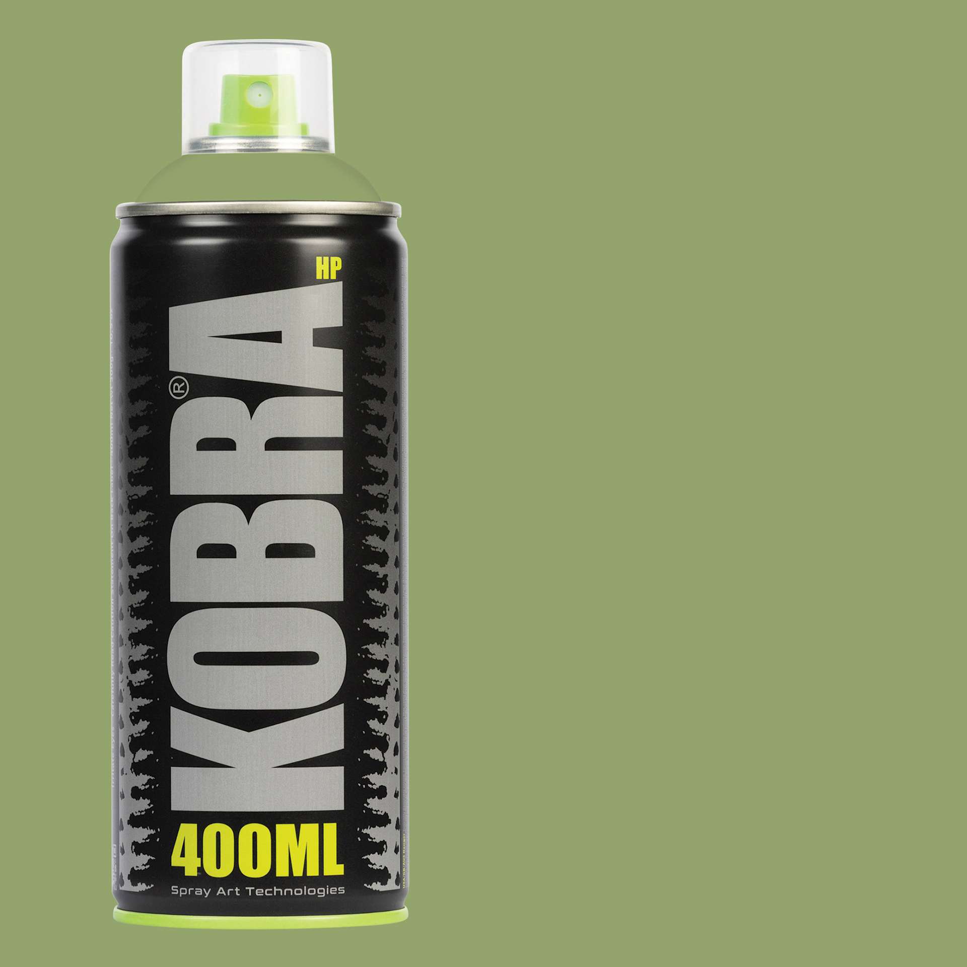 Kobra High Pressure Spray Paint - Donatello, 400 ml, Can with swatch