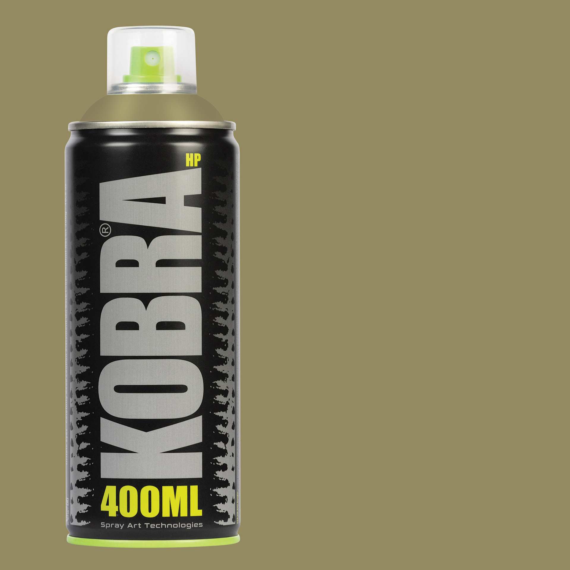 Kobra High Pressure Spray Paint - Teak, 400 ml, Can with swatch